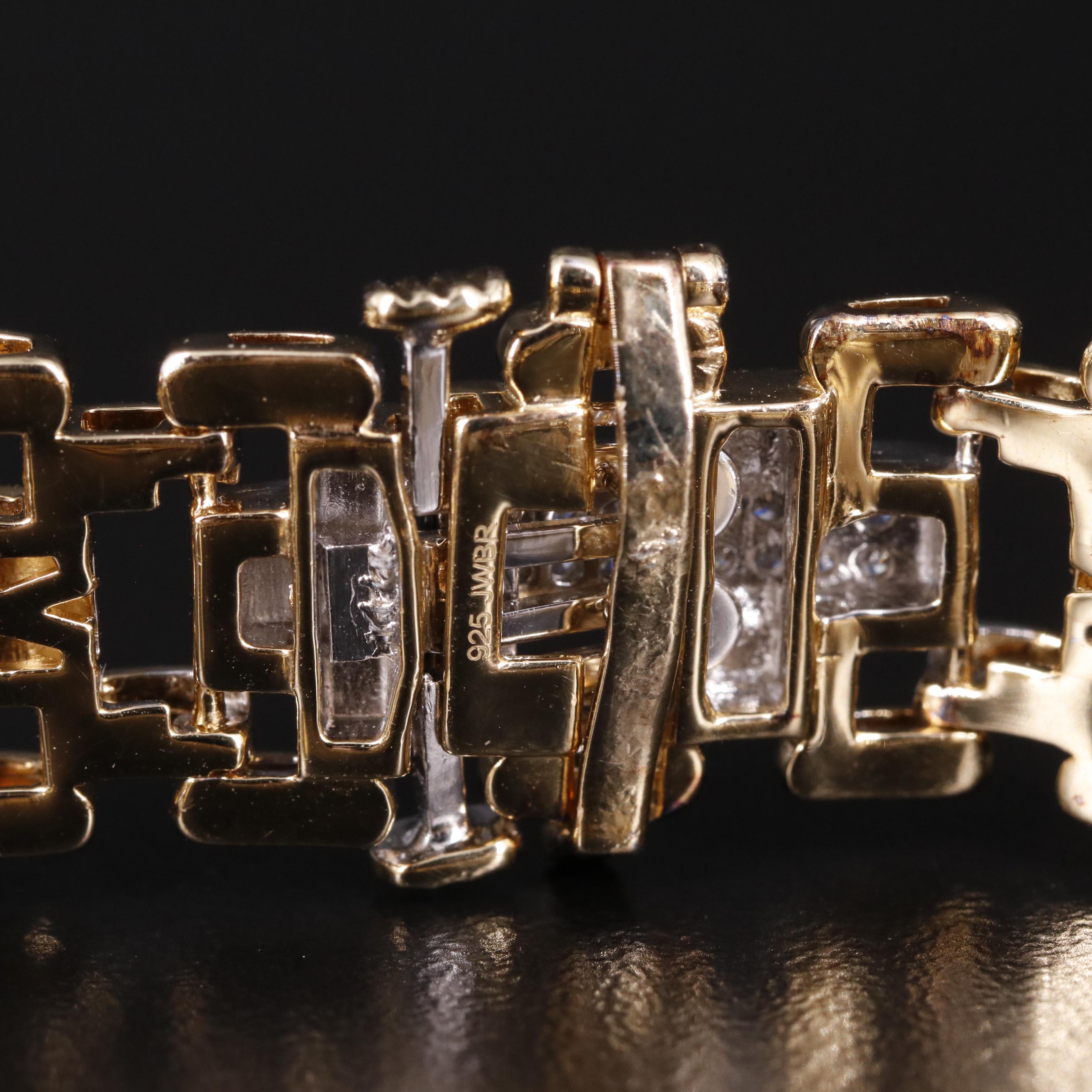 Sterling Diamond Link Bracelet