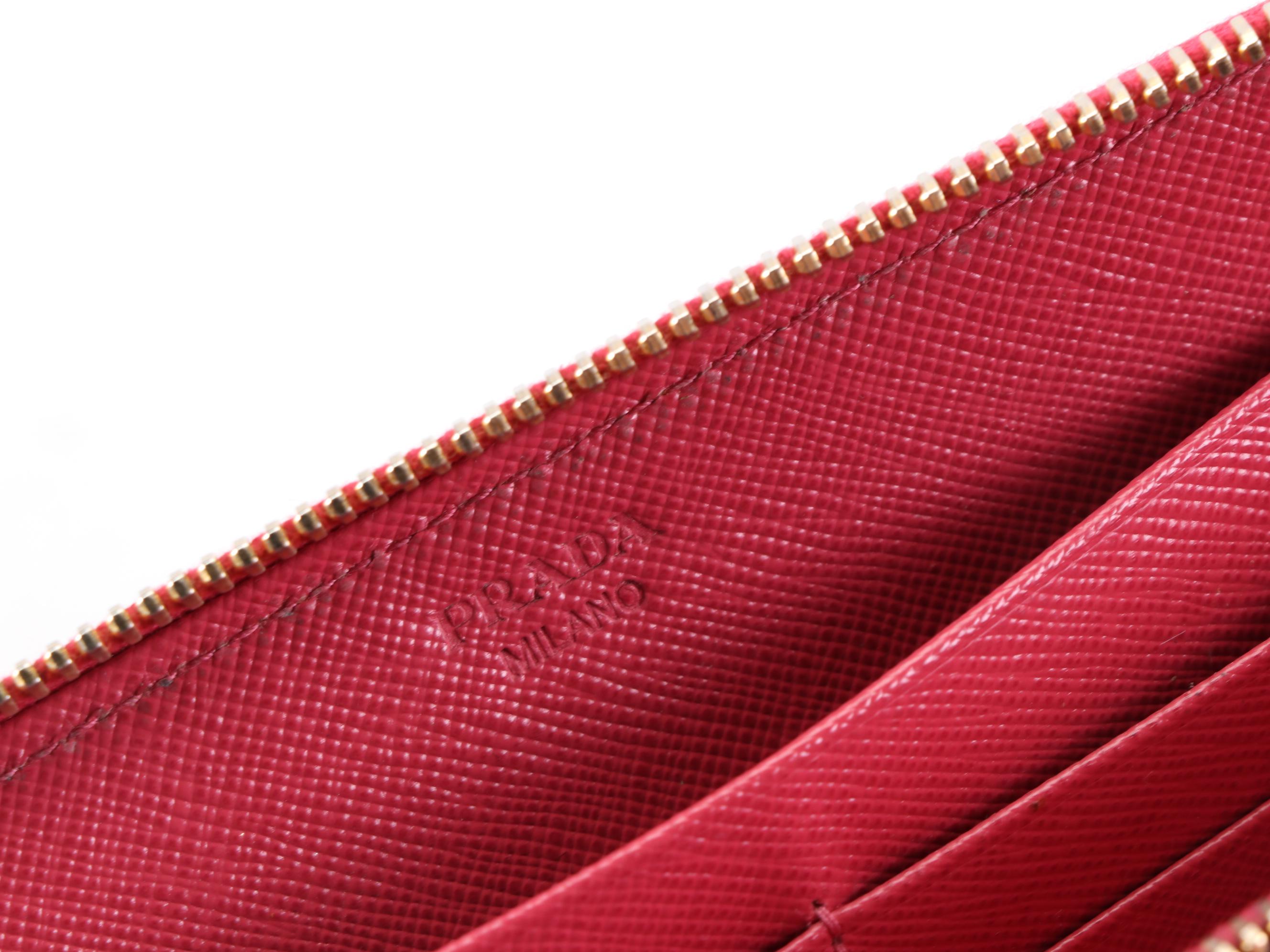 Prada Bow Continental Wallet in Peonia Saffiano Leather