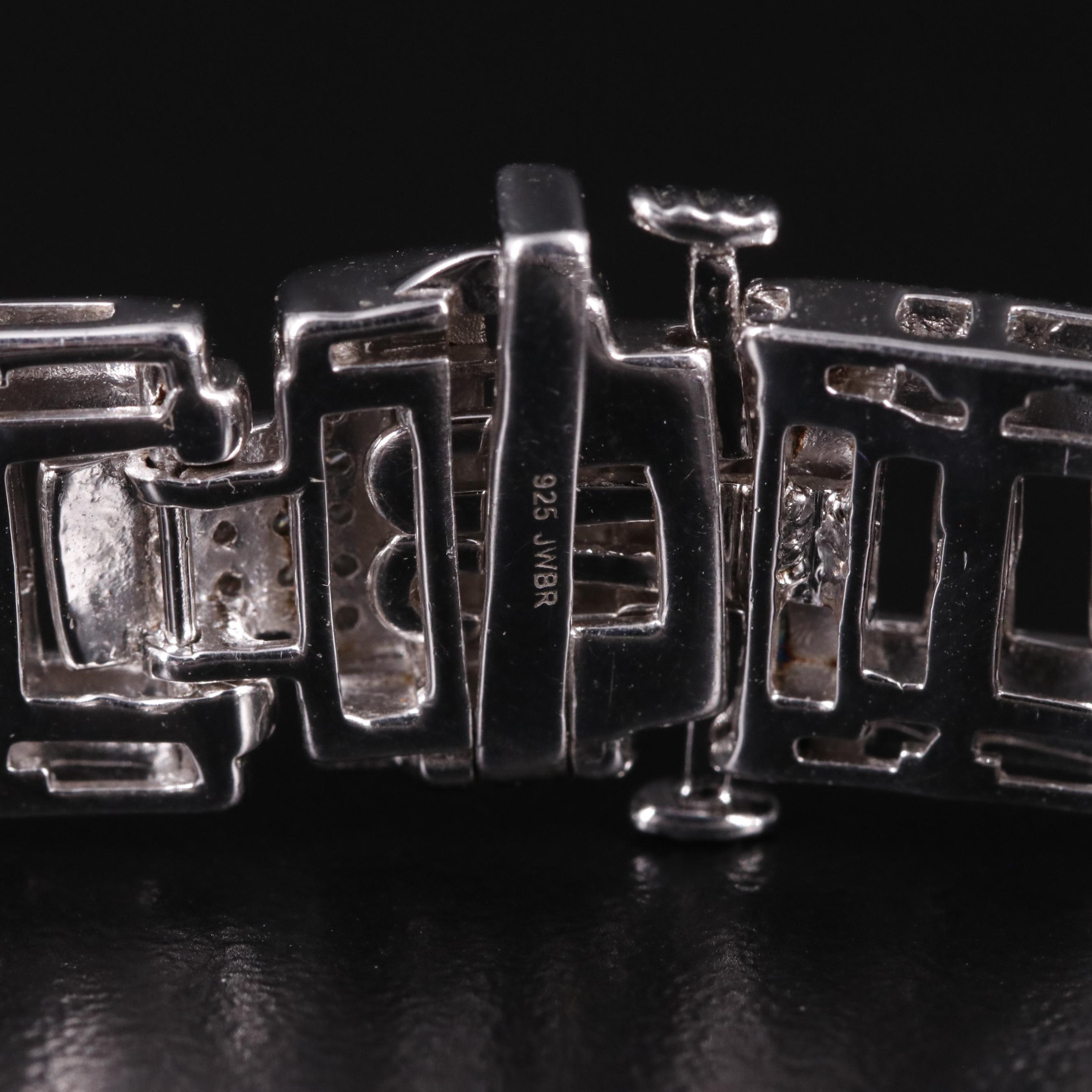 Sterling Diamond Link Bracelet