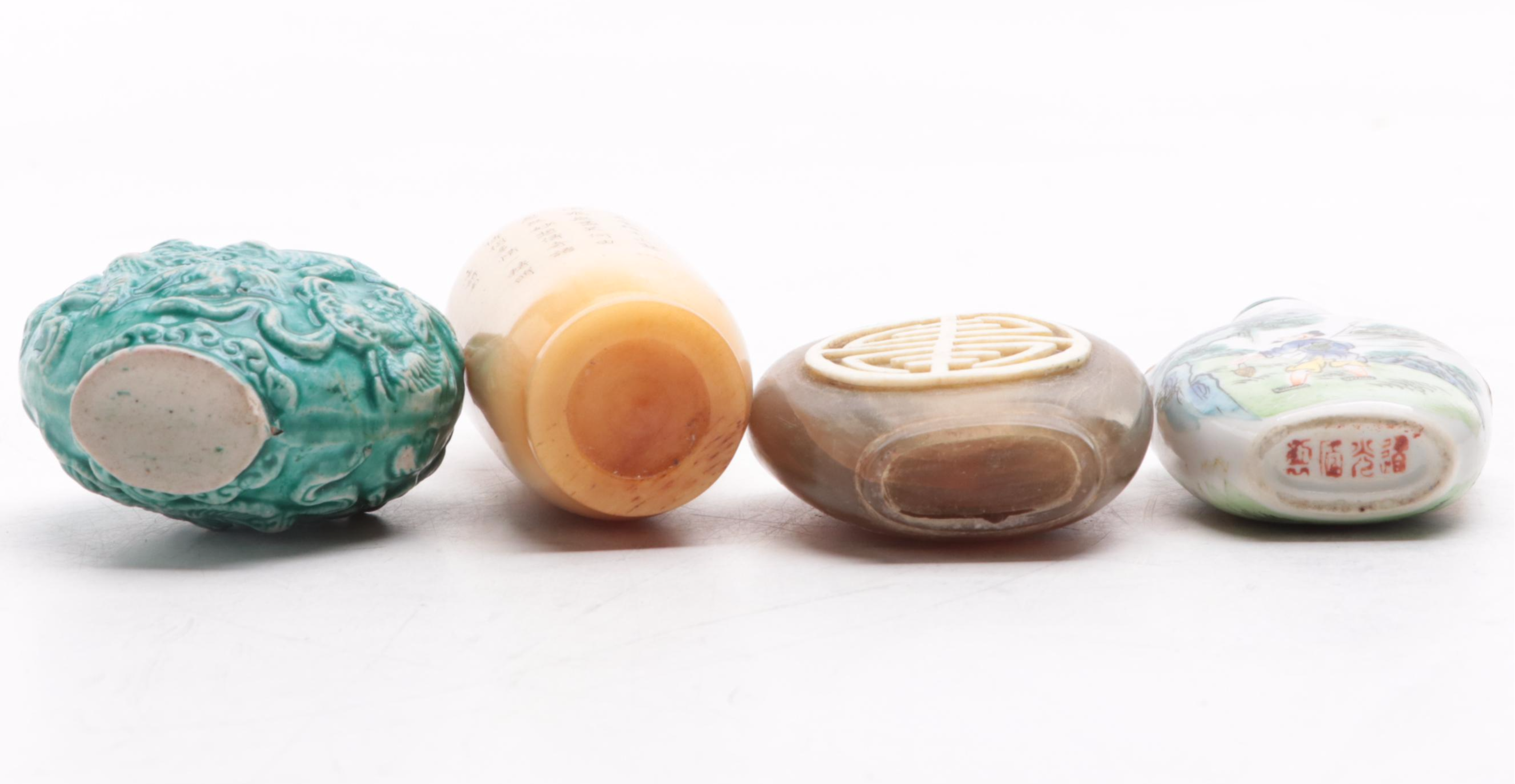 Chinese Yellow and Green Snuff Bottle Collection