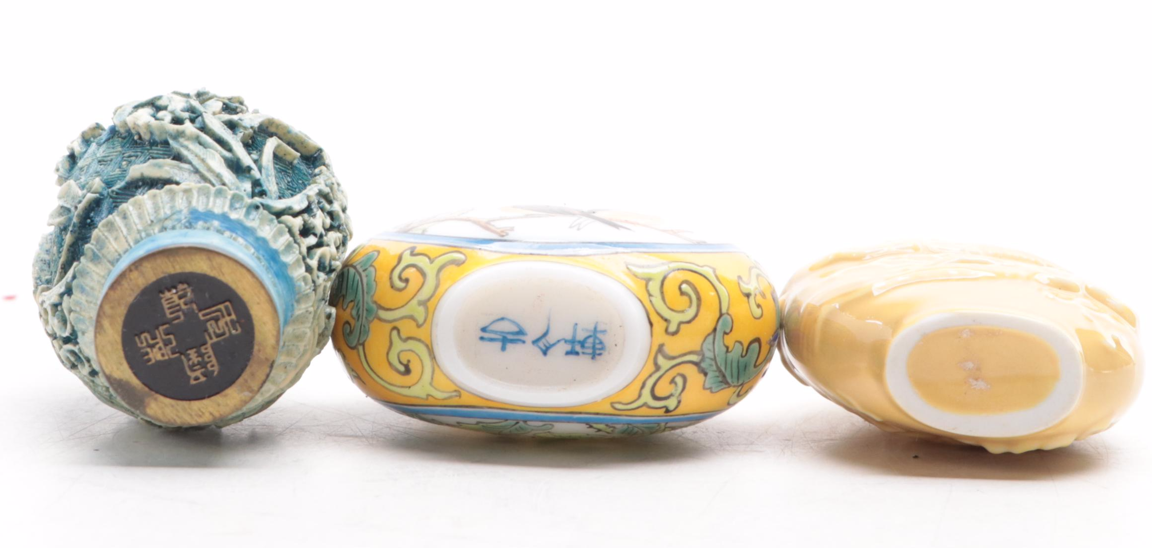 Chinese Yellow and Green Snuff Bottle Collection