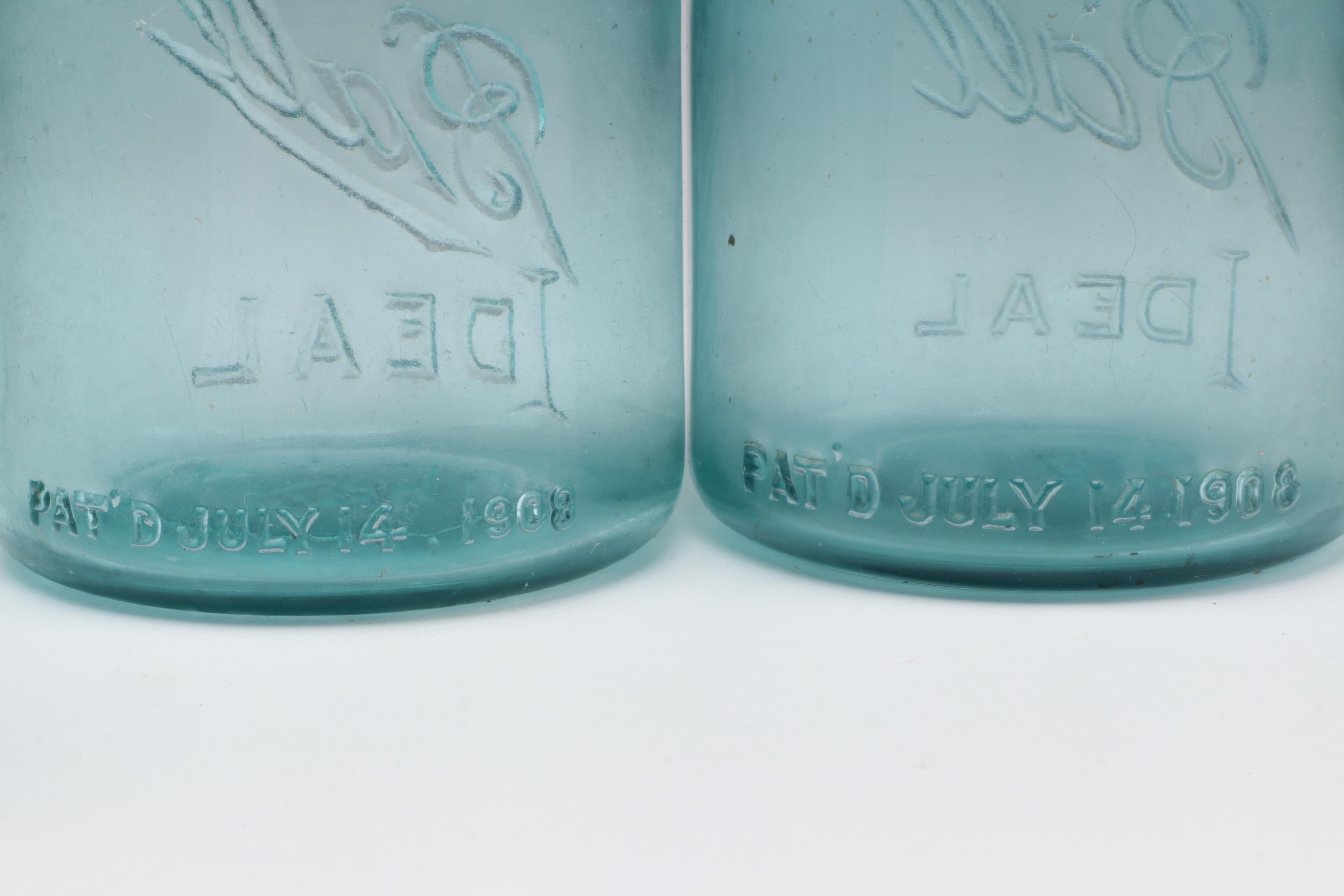 Ball Glass Canning Jars, Early to Mid 20th Century