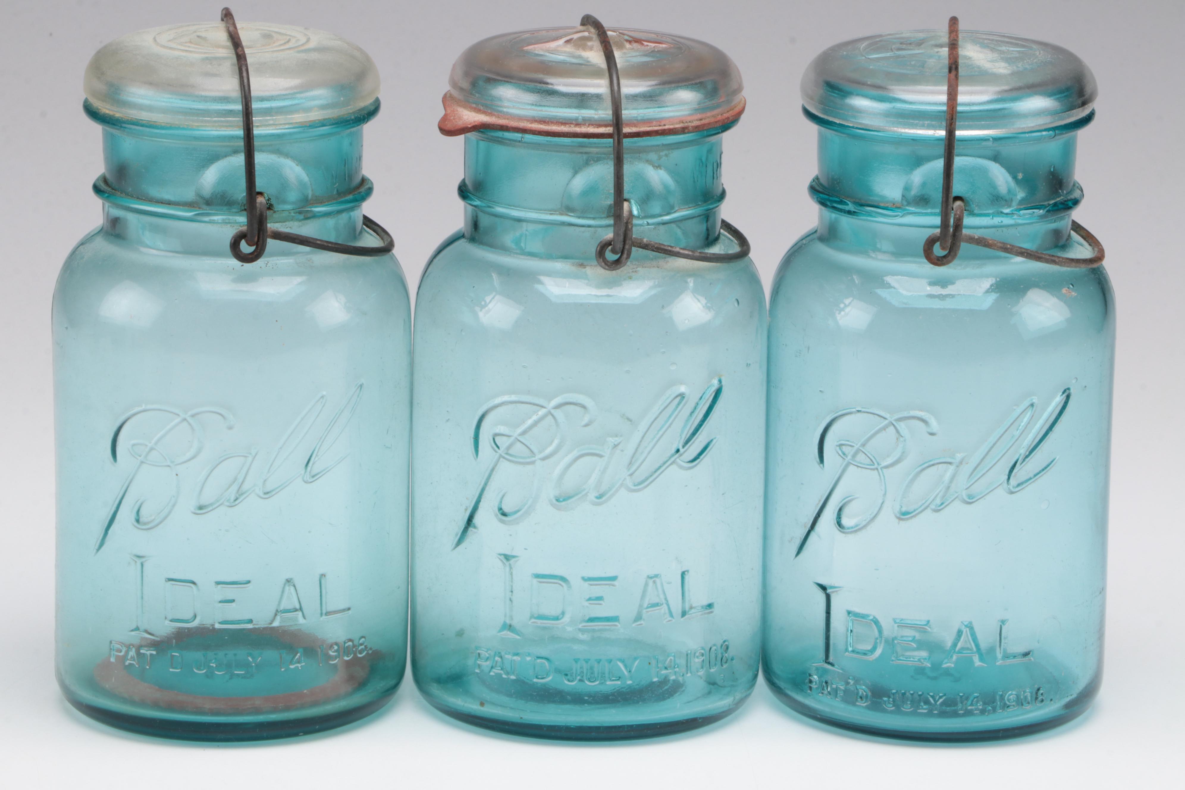 Ball Glass Canning Jars, Early to Mid 20th Century