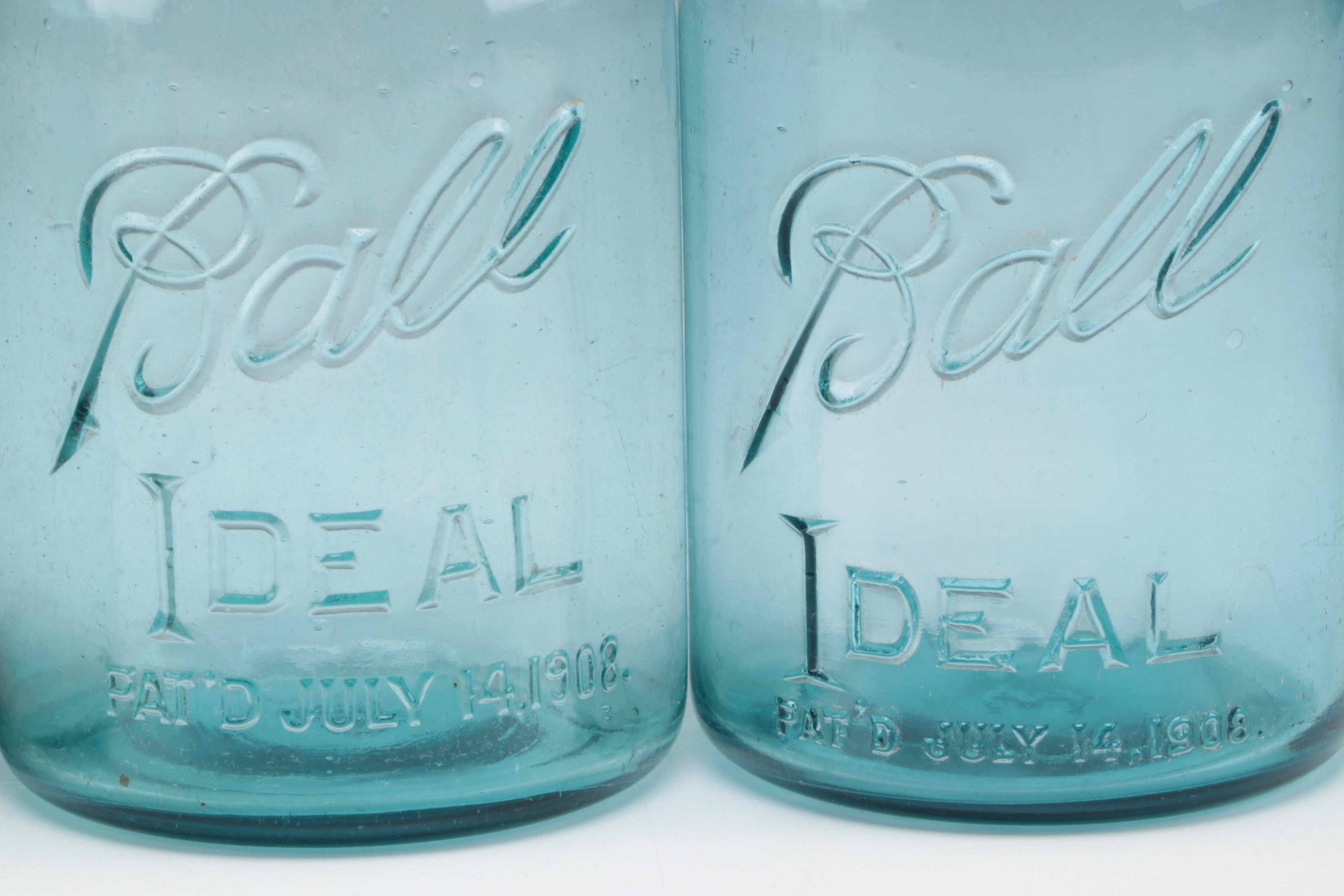 Ball Glass Canning Jars, Early to Mid 20th Century