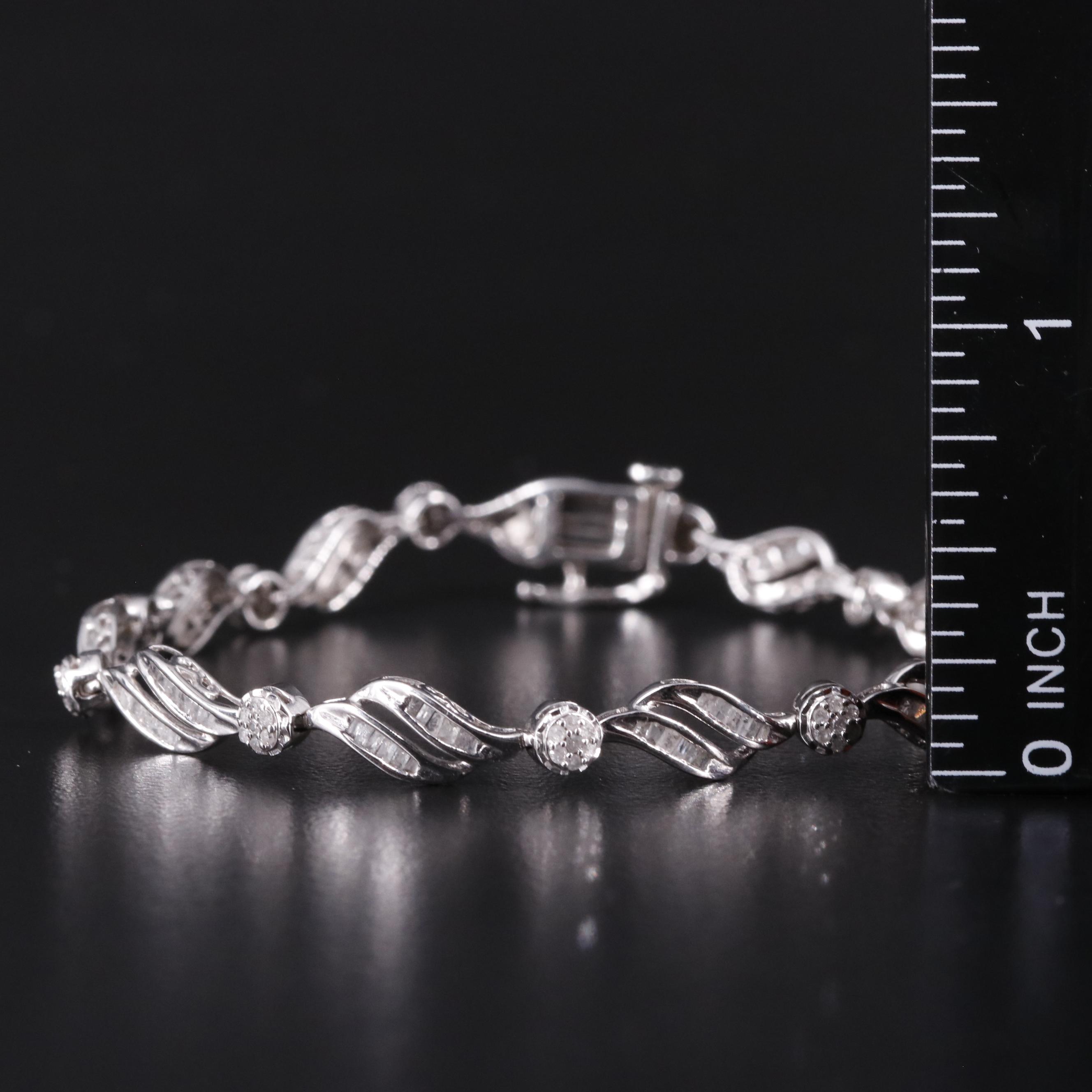 Sterling Diamond Link Bracelet