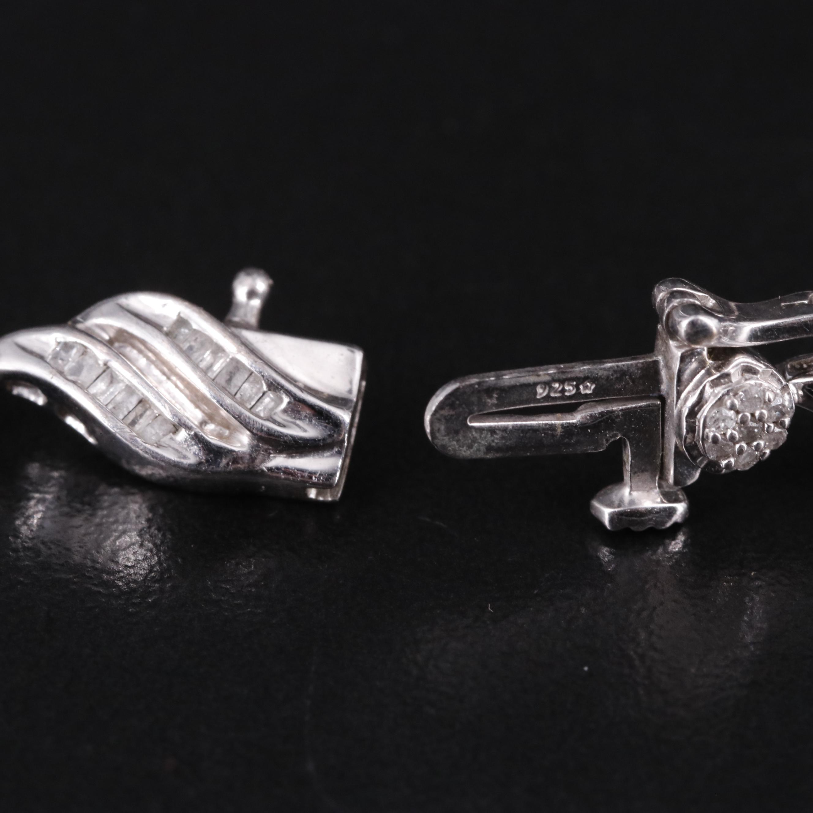 Sterling Diamond Link Bracelet