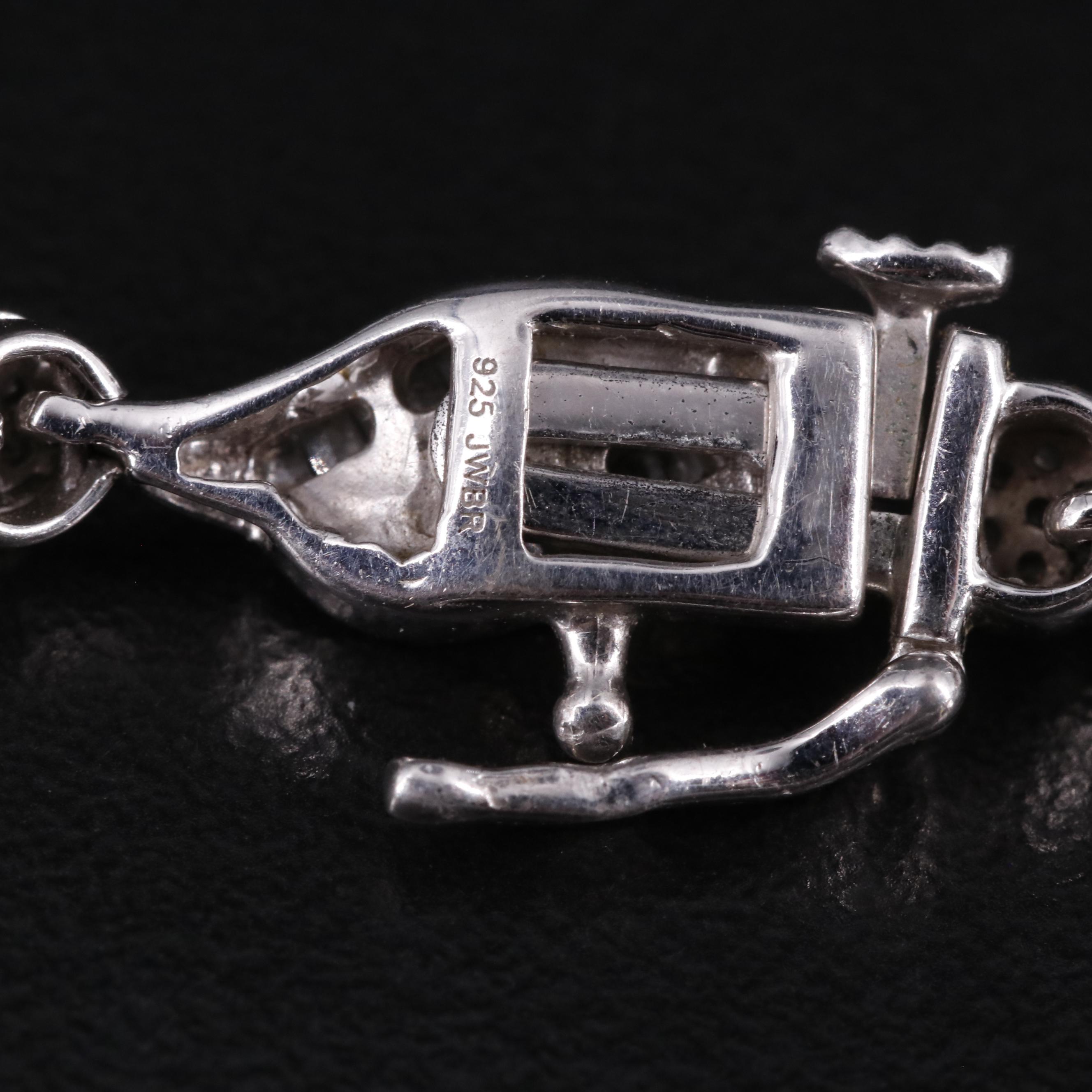 Sterling Diamond Link Bracelet