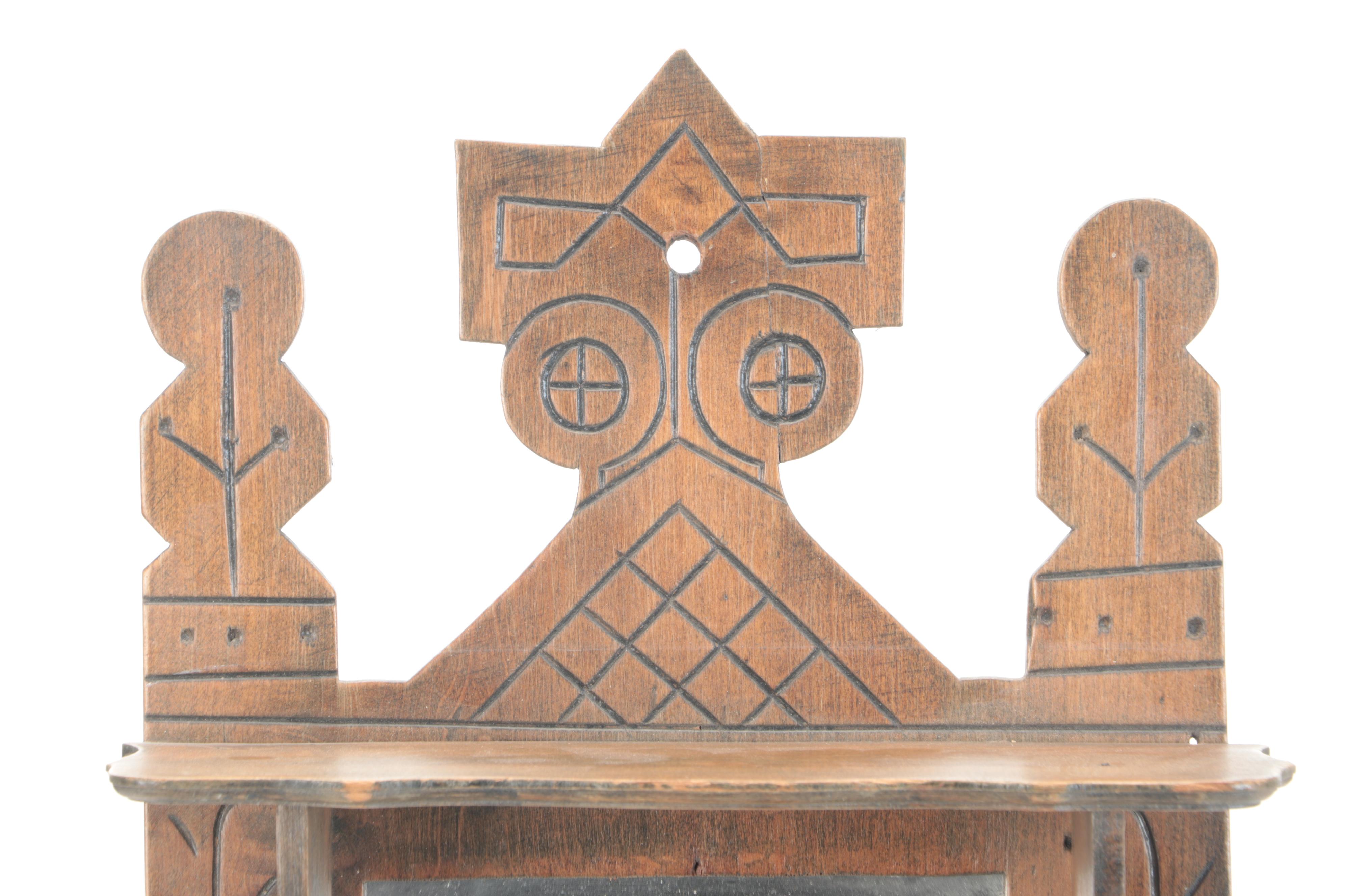 Eastlake Style Poplar Wood Shaving Mirror with Towel Bar