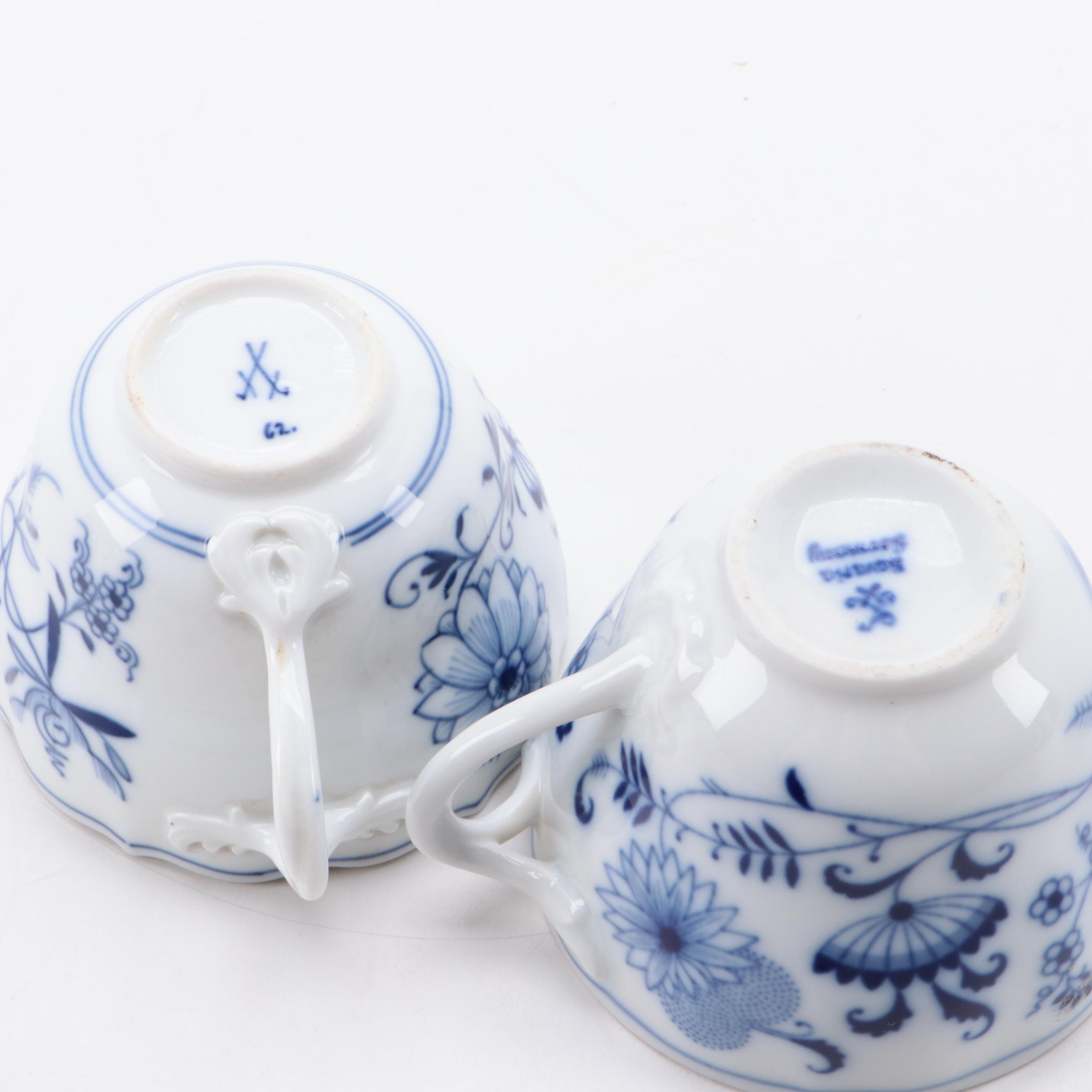 Meissen "Blue Onion" and Other Blue and White Porcelain Dinnerware