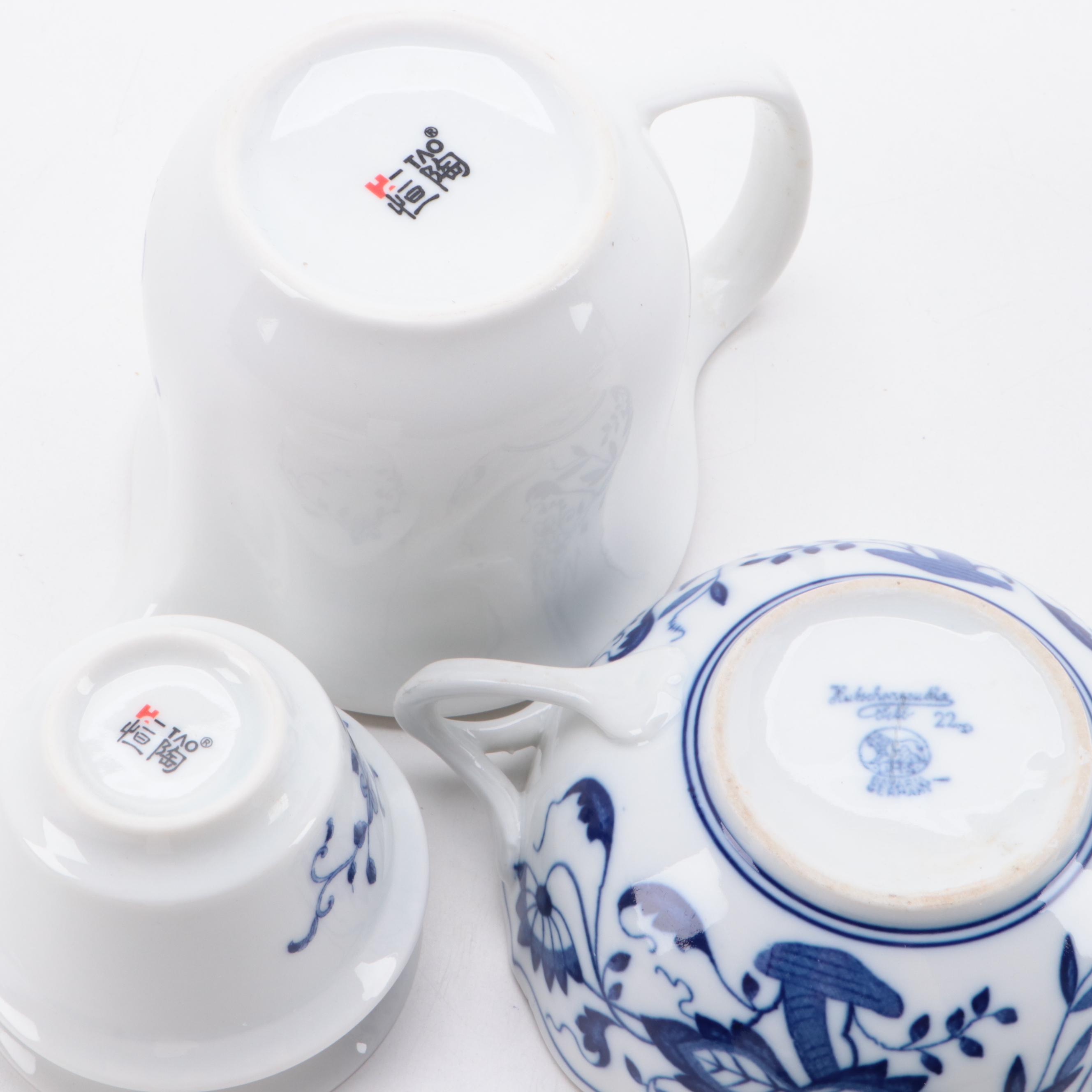 Meissen "Blue Onion" and Other Blue and White Porcelain Dinnerware