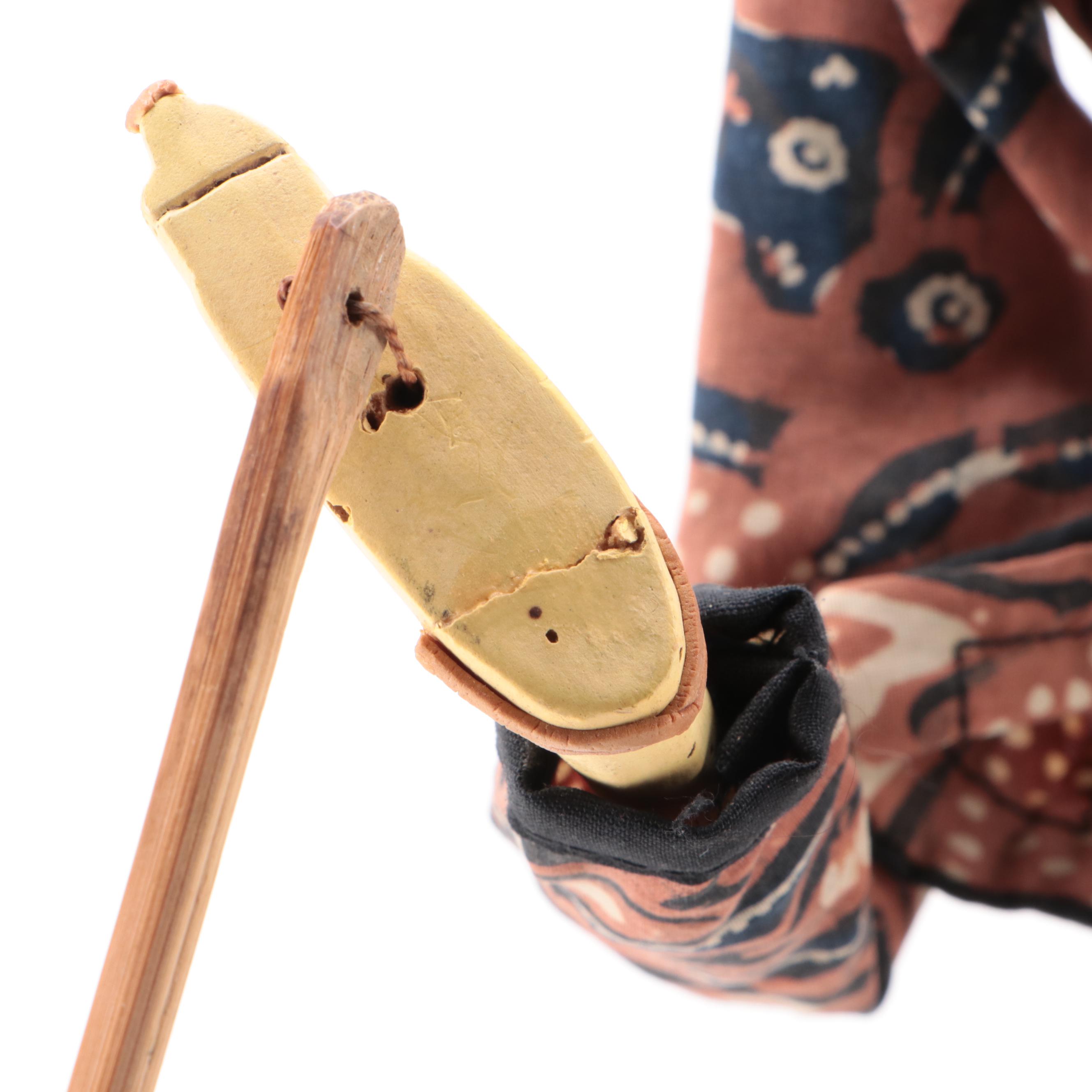 Indonesian Wayang Golek Polychrome Painted Carved Wood Stick Puppets