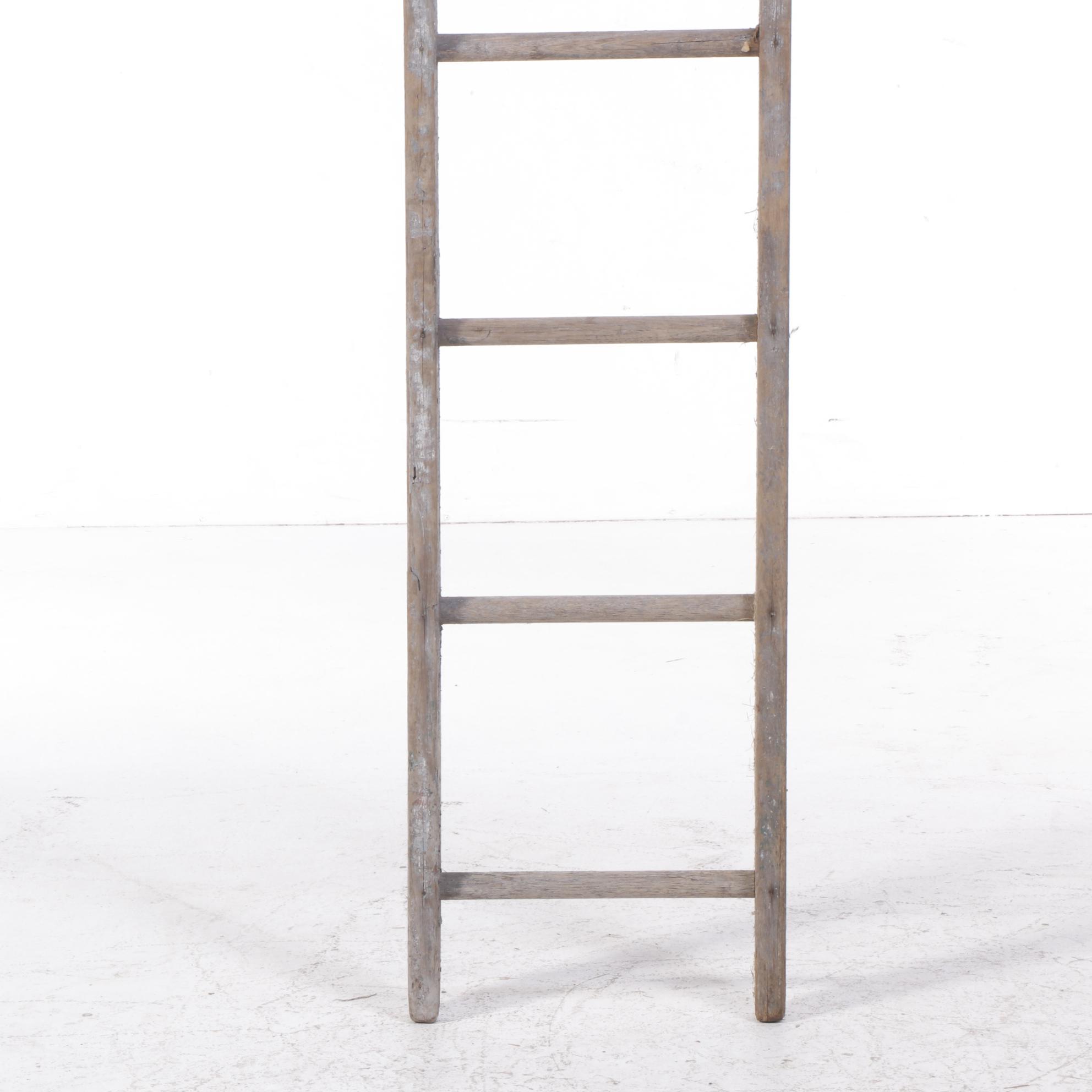 American Primitive Pine Seven-Rung Ladder, Late 19th/Early 20th Century