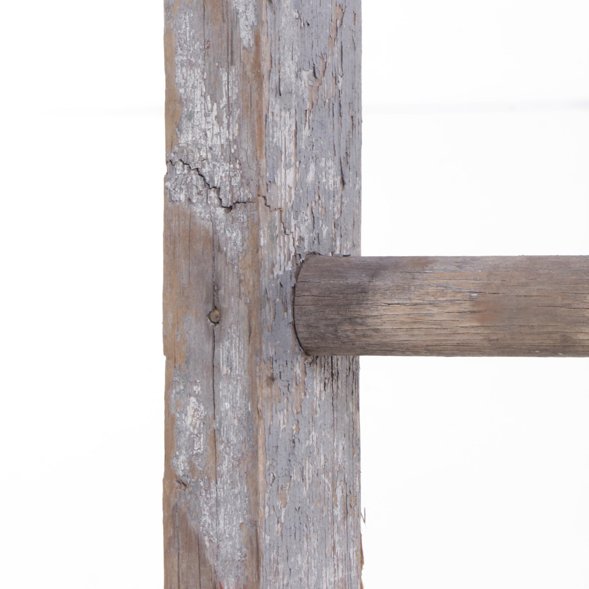 American Primitive Pine Seven-Rung Ladder, Late 19th/Early 20th Century