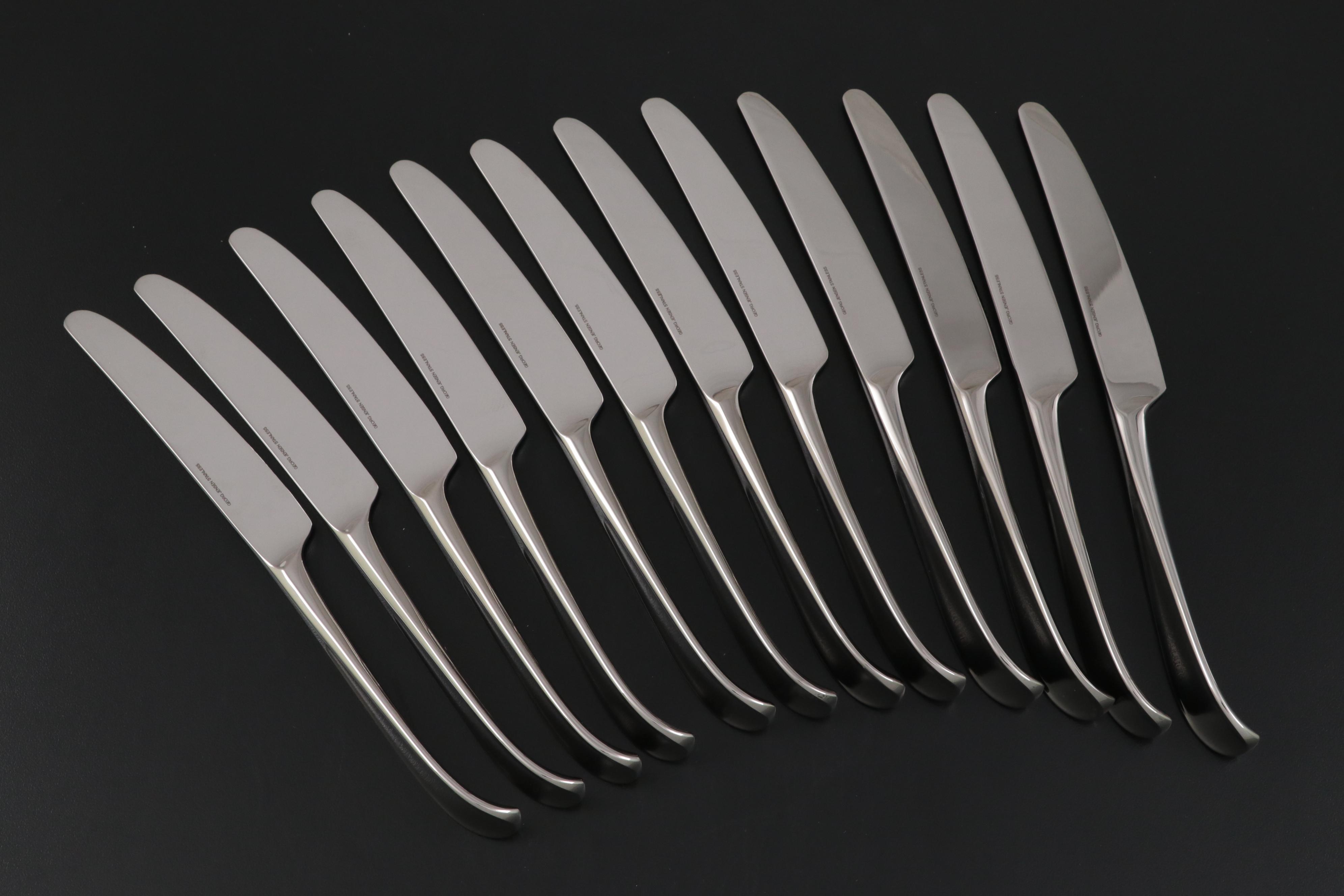 Georg Jensen "Vivianna" Stainless Steel Dinner Knives for Twelve