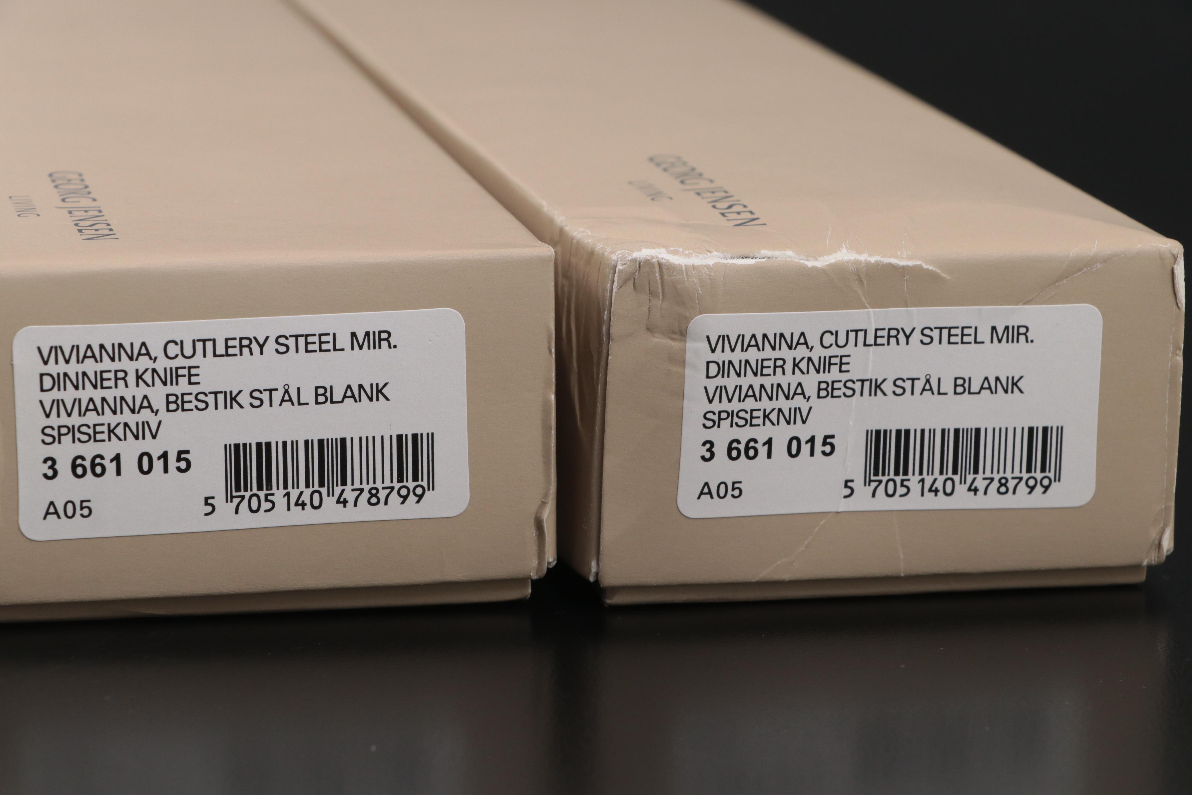 Georg Jensen "Vivianna" Stainless Steel Dinner Knives for Twelve