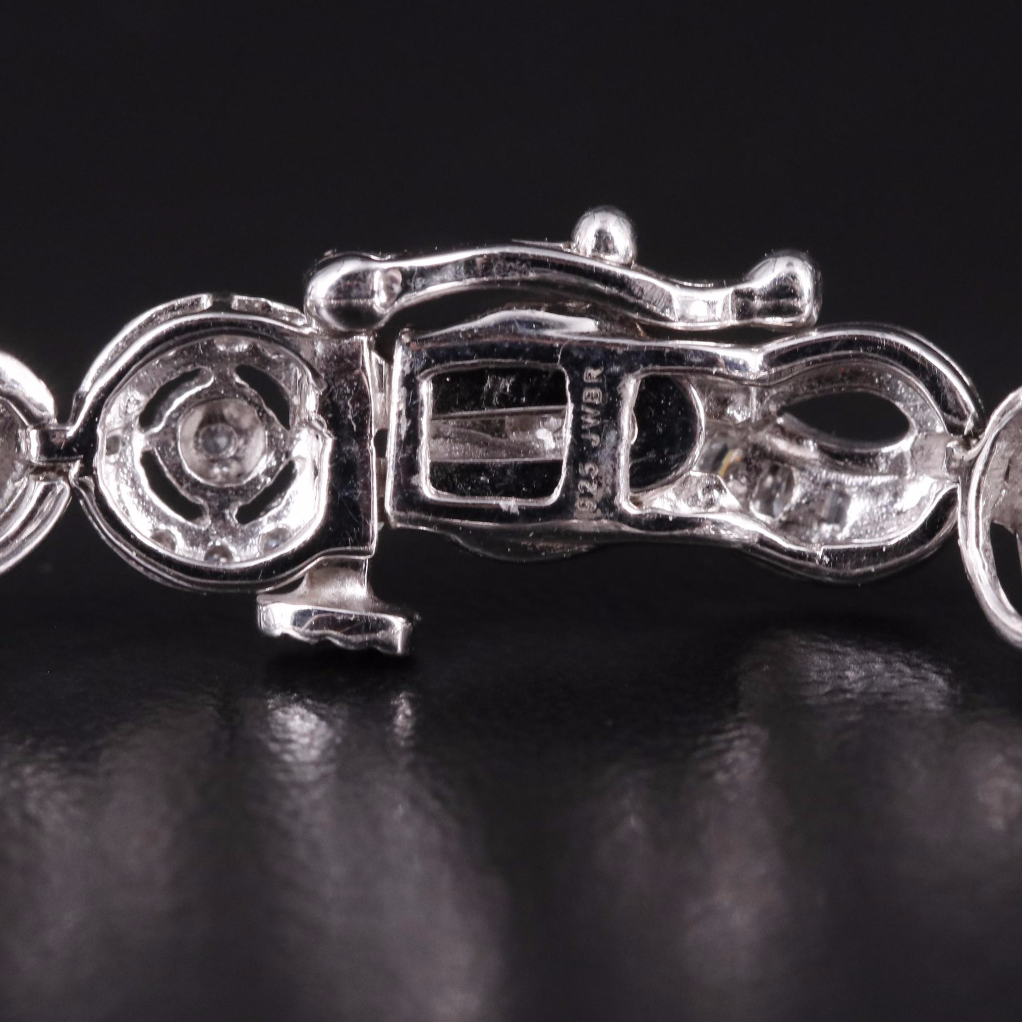 Sterling Diamond Link Bracelet