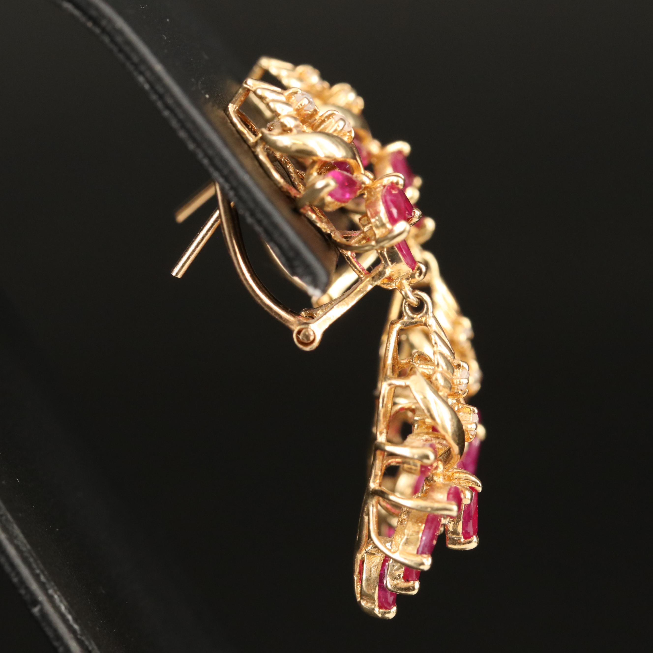 14K Ruby and Diamond Earrings