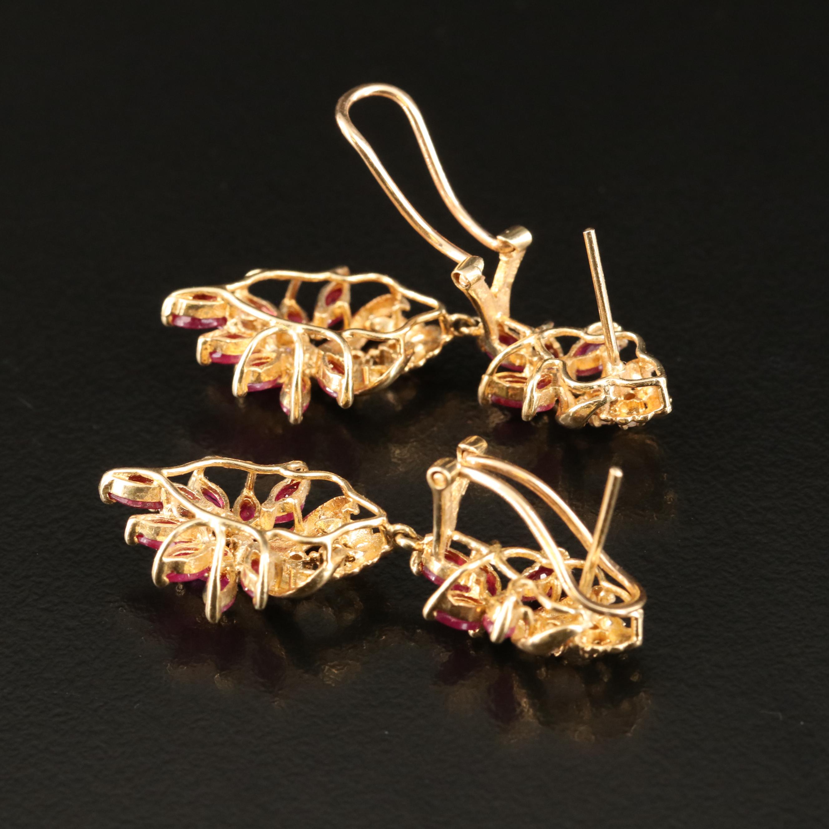 14K Ruby and Diamond Earrings