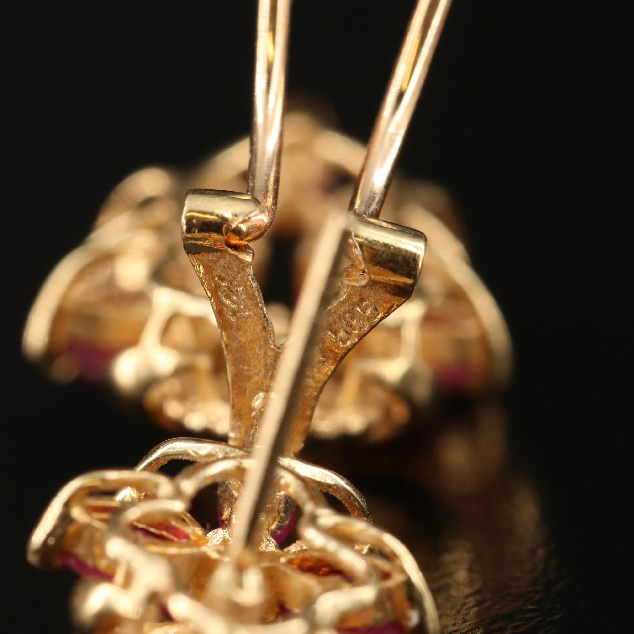 14K Ruby and Diamond Earrings