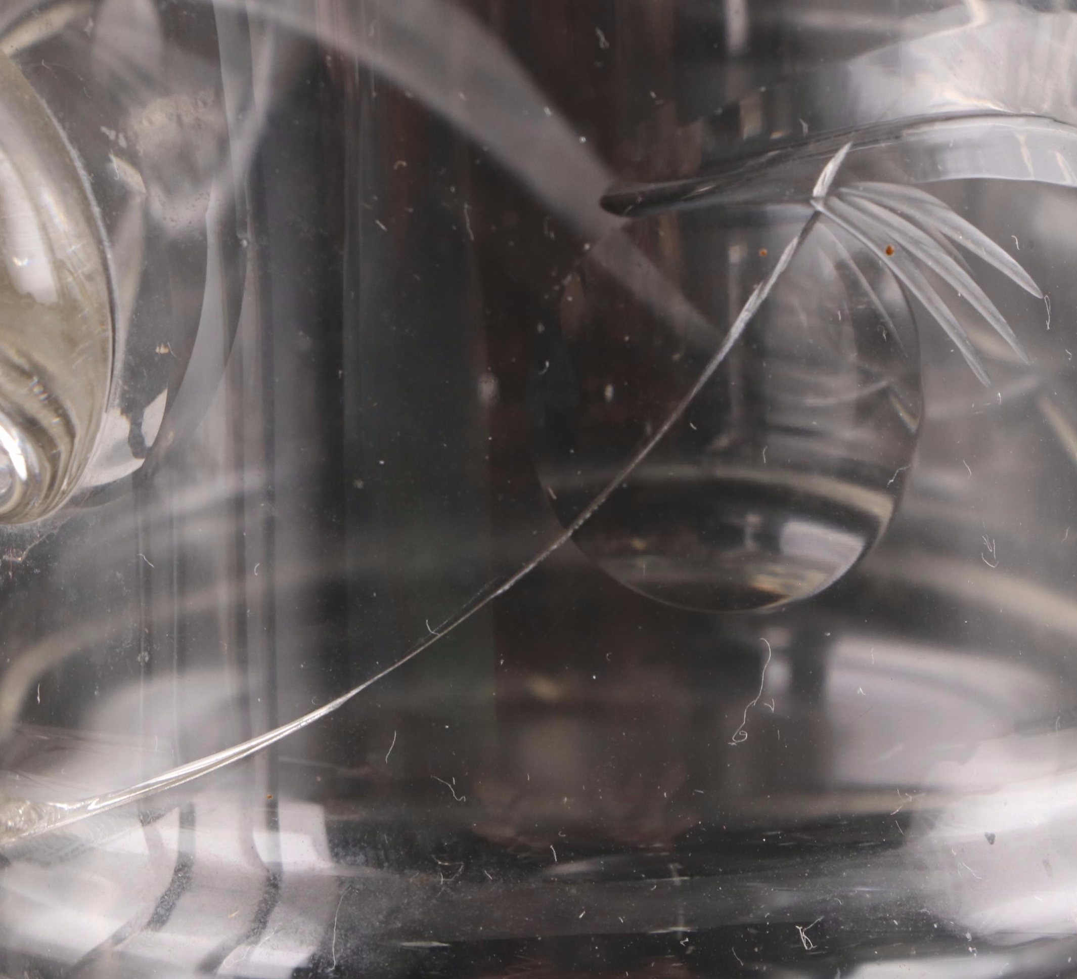 German Etched Glass Beer Mug with Other Sterling and Silver Plate Décor