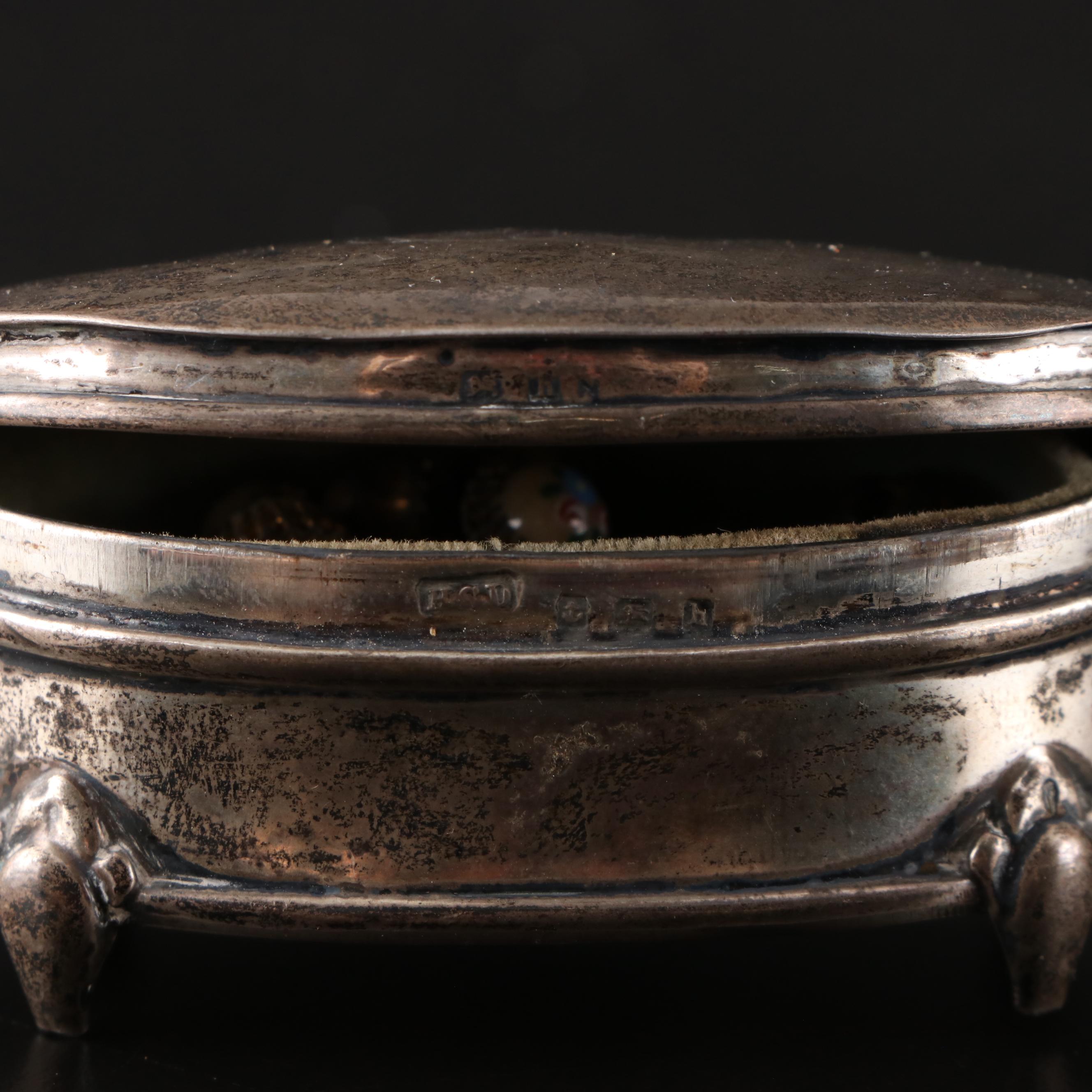 German Etched Glass Beer Mug with Other Sterling and Silver Plate Décor