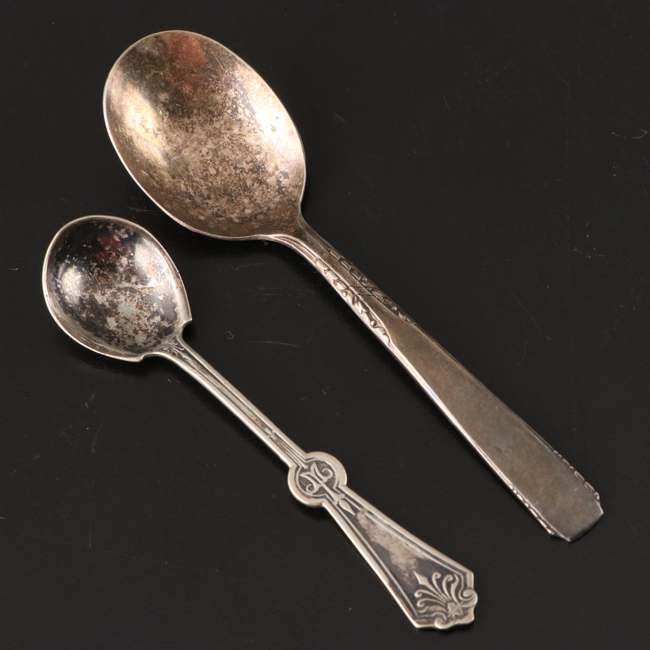 German Etched Glass Beer Mug with Other Sterling and Silver Plate Décor