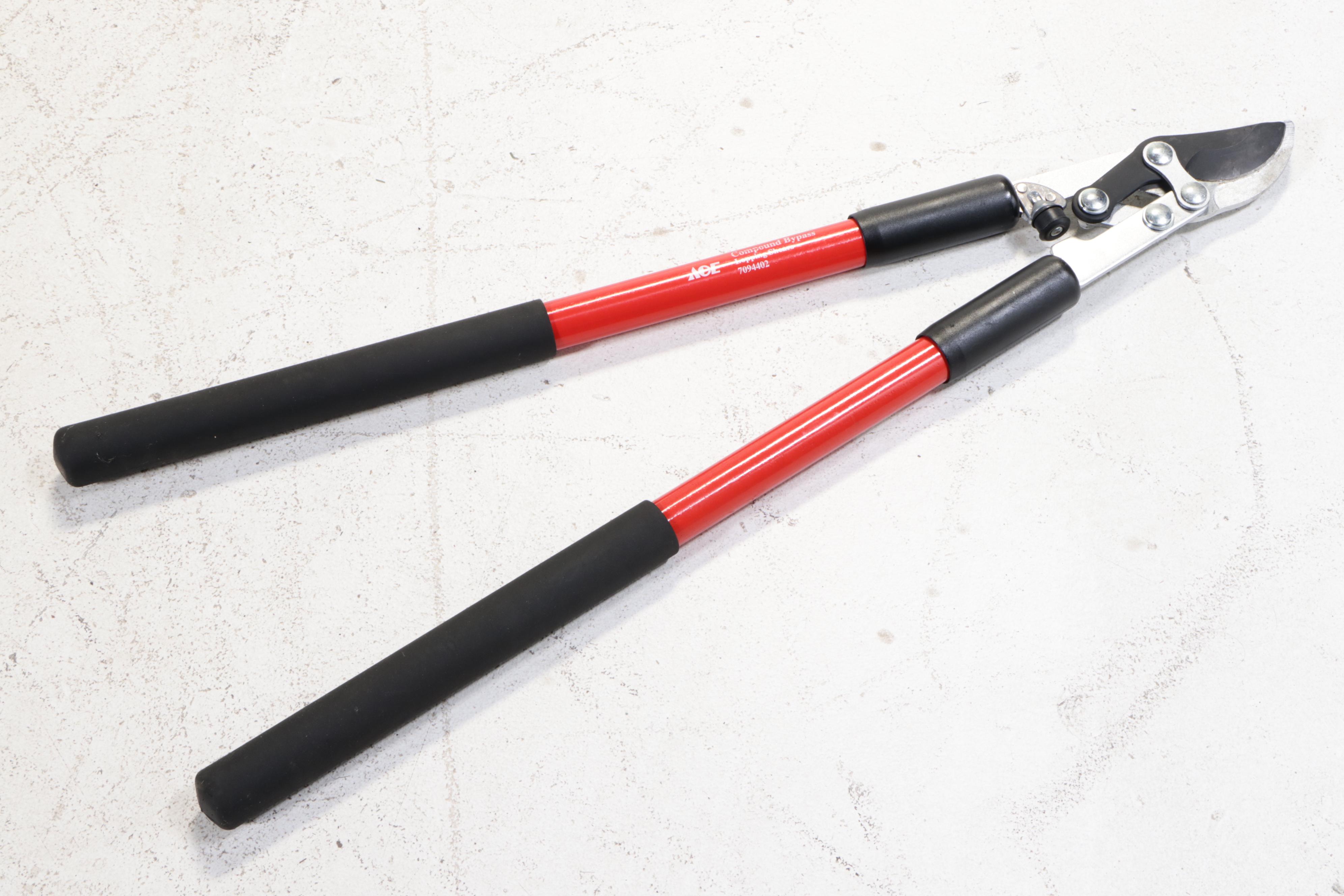 Louisville Ladder Co. Step Ladder with Rake, Shovel, Shears