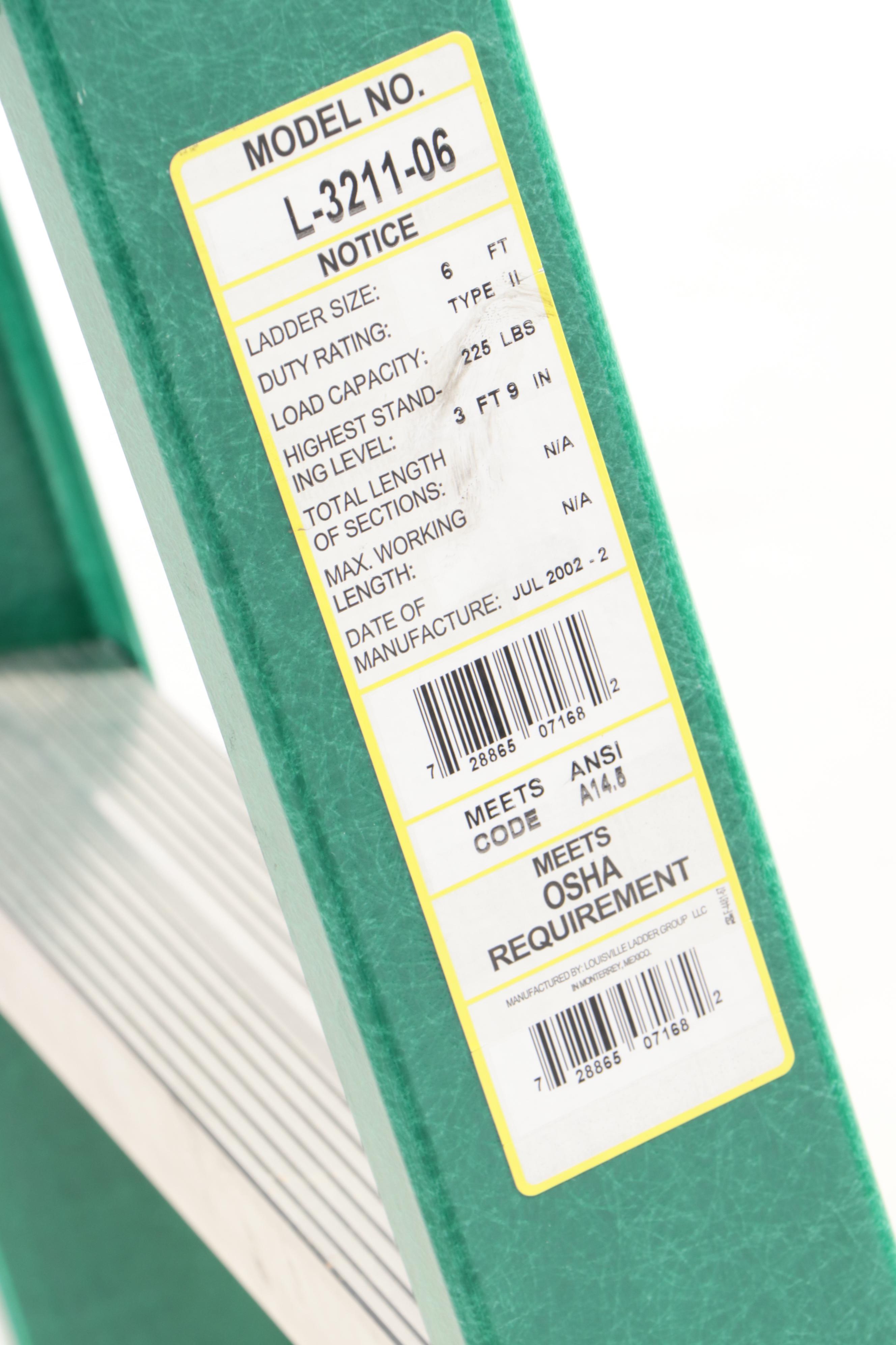 Louisville Ladder Co. Step Ladder with Rake, Shovel, Shears