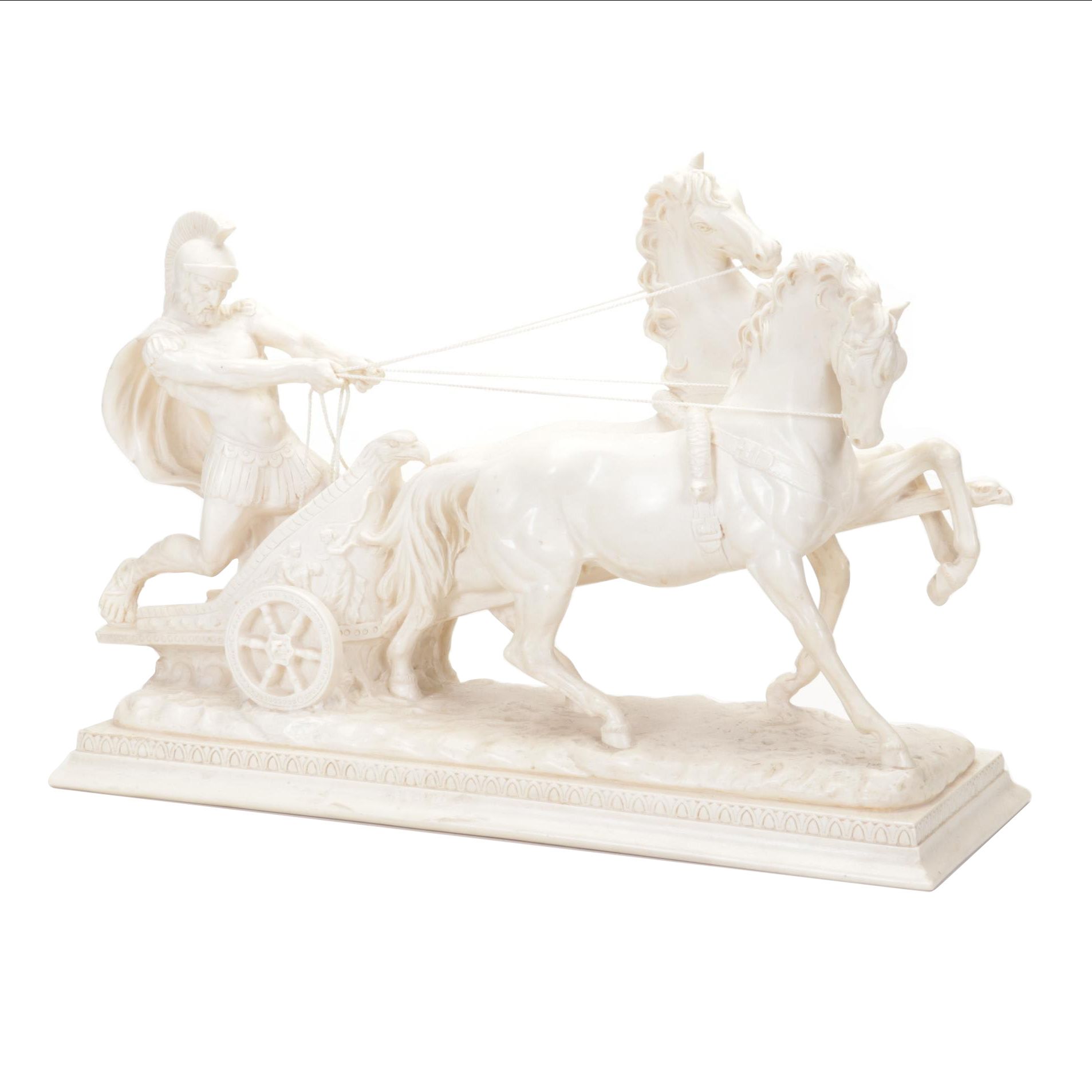 Resin Roman Chariot Sculpture After Amilcare Santini, Late 20th Century
