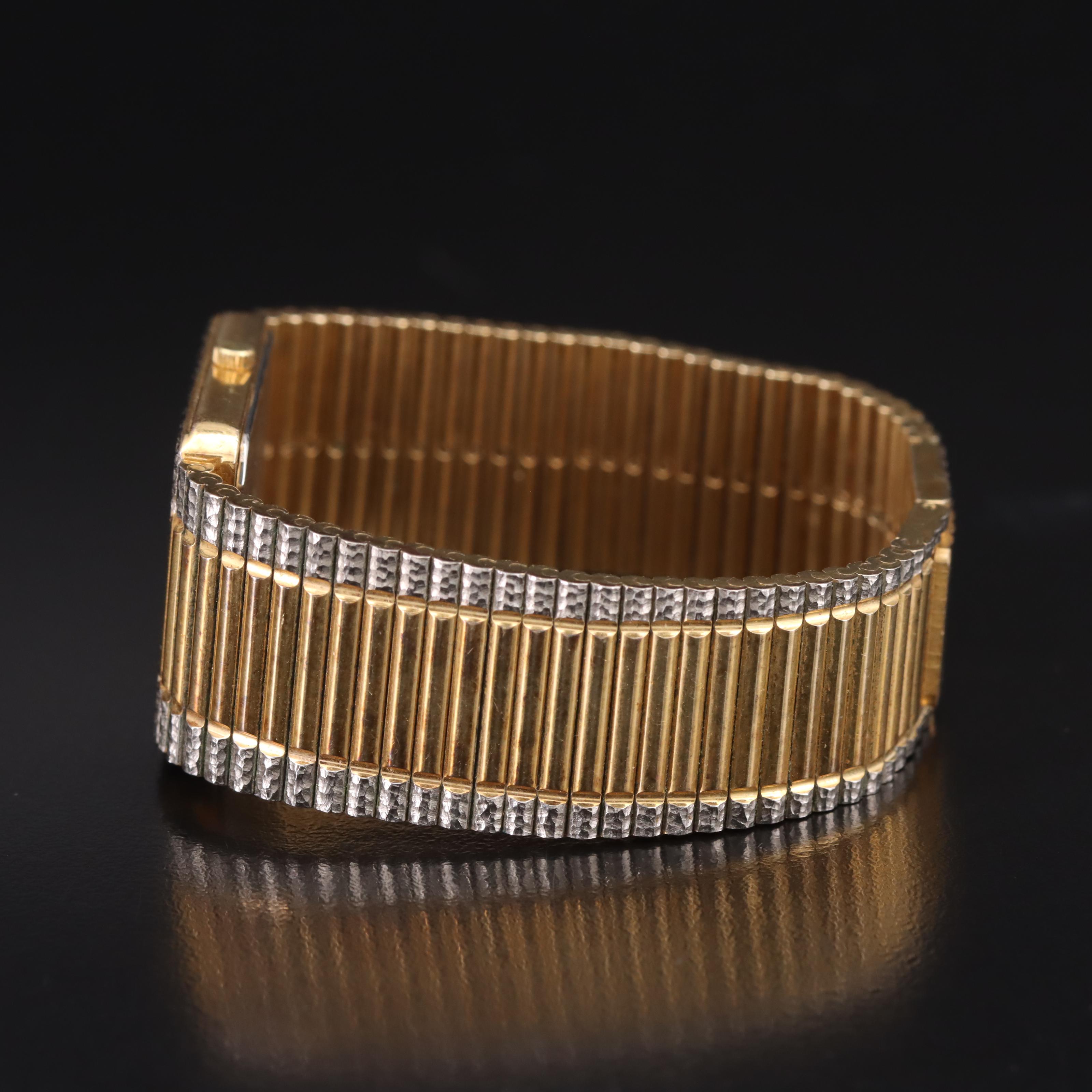 Vintage Wittnauer Two-Tone Quartz Watch with Diamond Accents