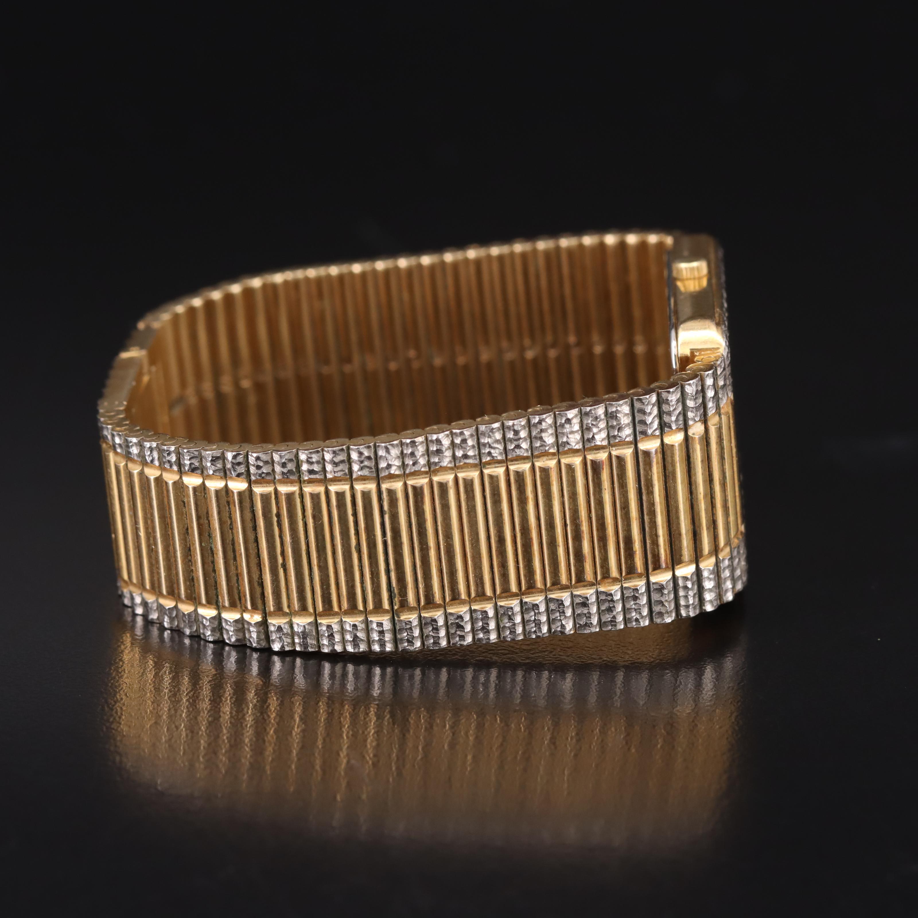 Vintage Wittnauer Two-Tone Quartz Watch with Diamond Accents