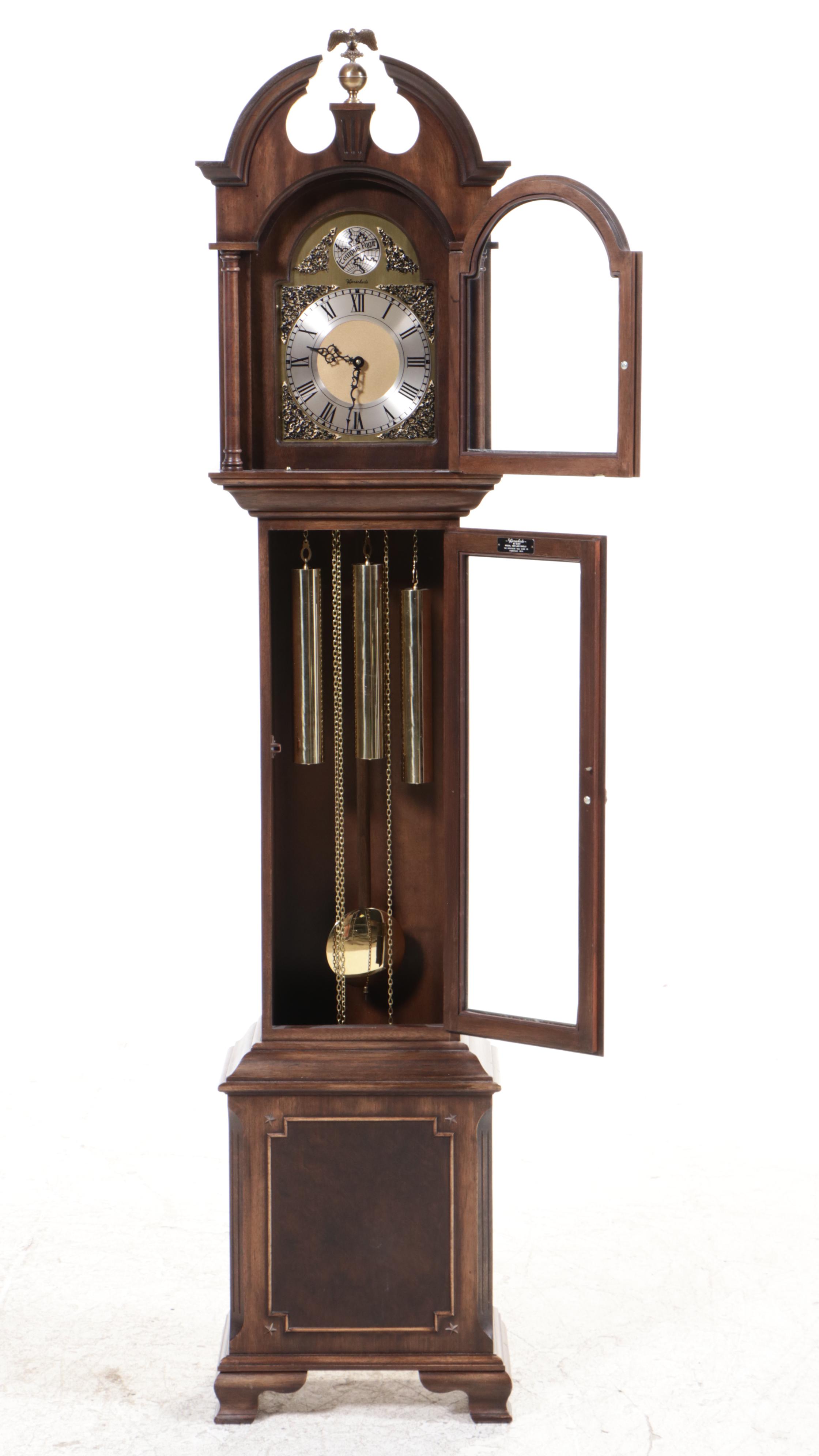 Herschede "Model 607 Lady Shelly" Federal Style Walnut Grandmother Clock