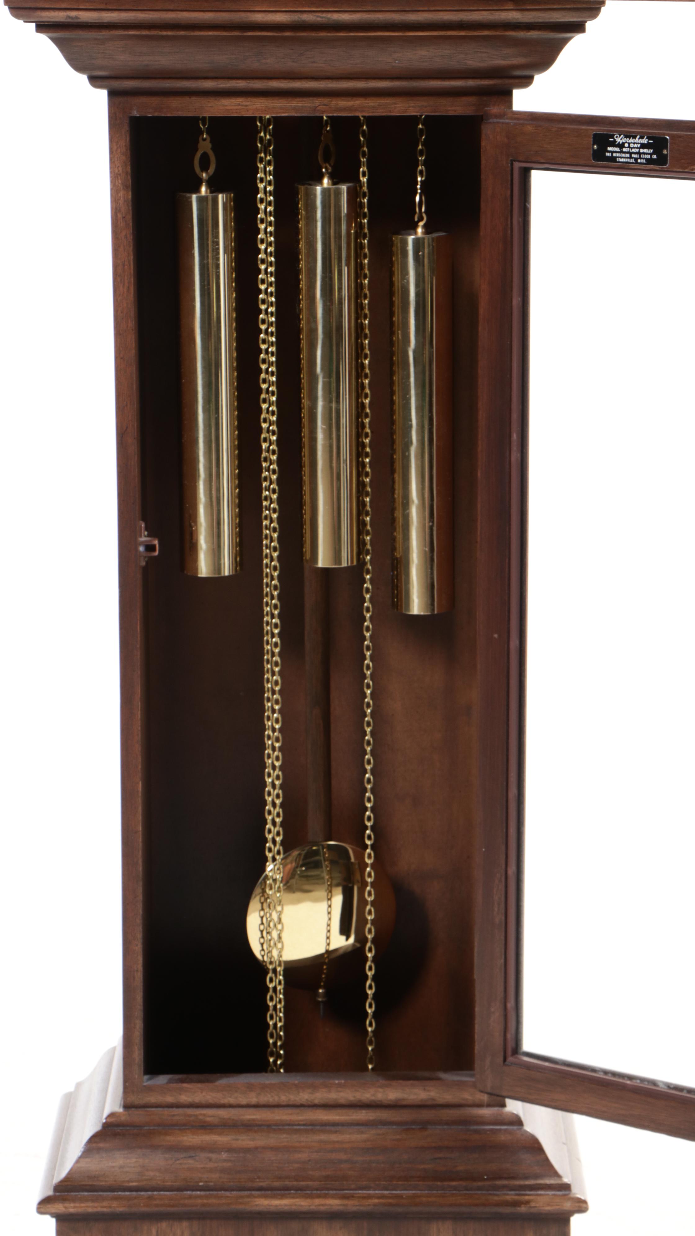Herschede "Model 607 Lady Shelly" Federal Style Walnut Grandmother Clock