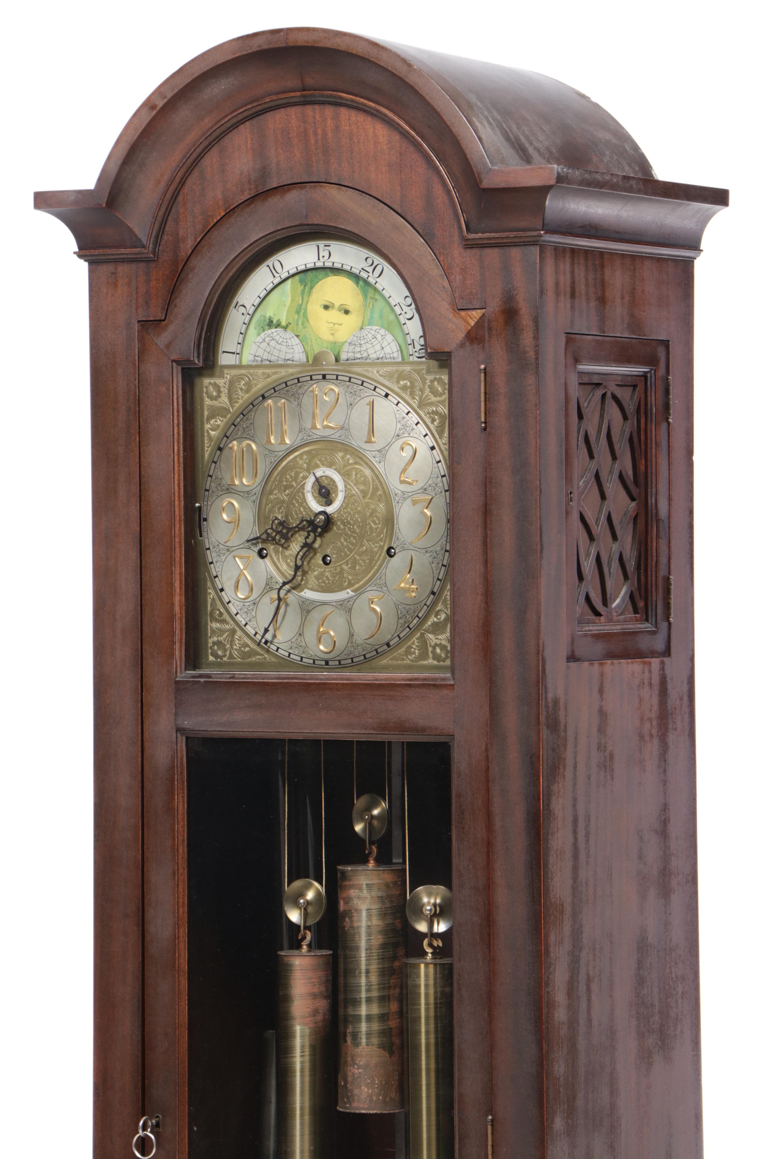 Colonial Mfg. Co. Mahogany Five-Tube Tall Case Clock, Early 20th Century