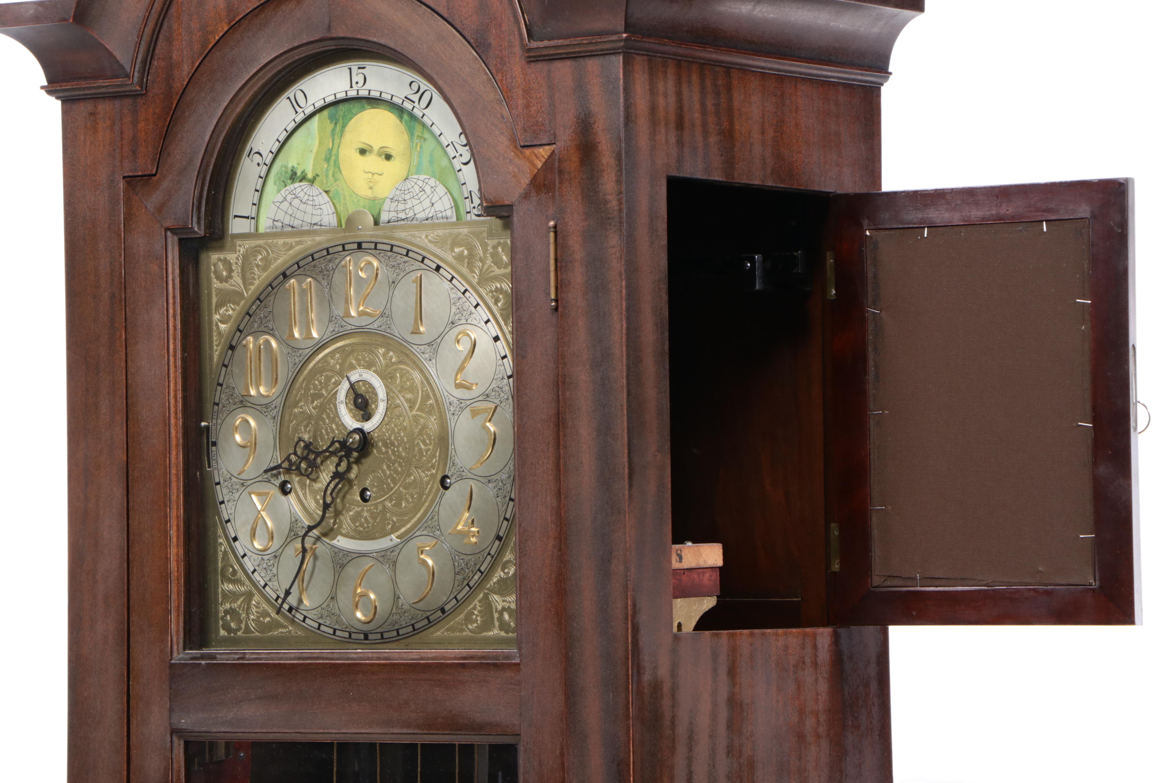Colonial Mfg. Co. Mahogany Five-Tube Tall Case Clock, Early 20th Century