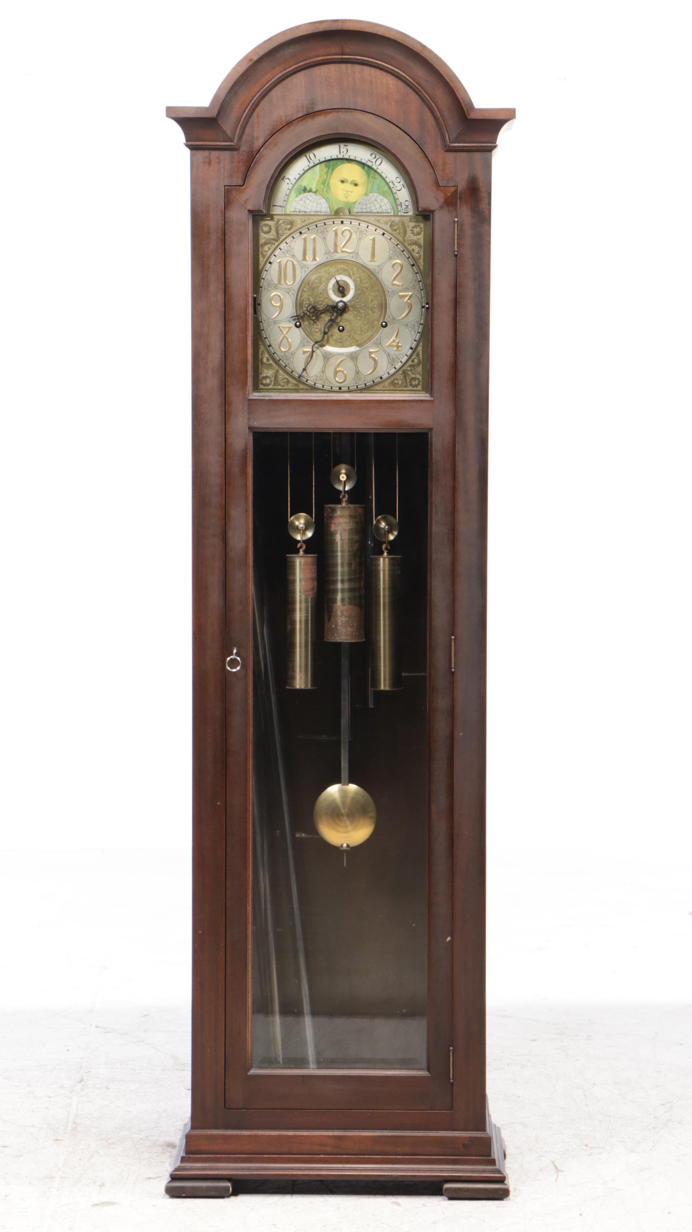 Colonial Mfg. Co. Mahogany Five-Tube Tall Case Clock, Early 20th Century