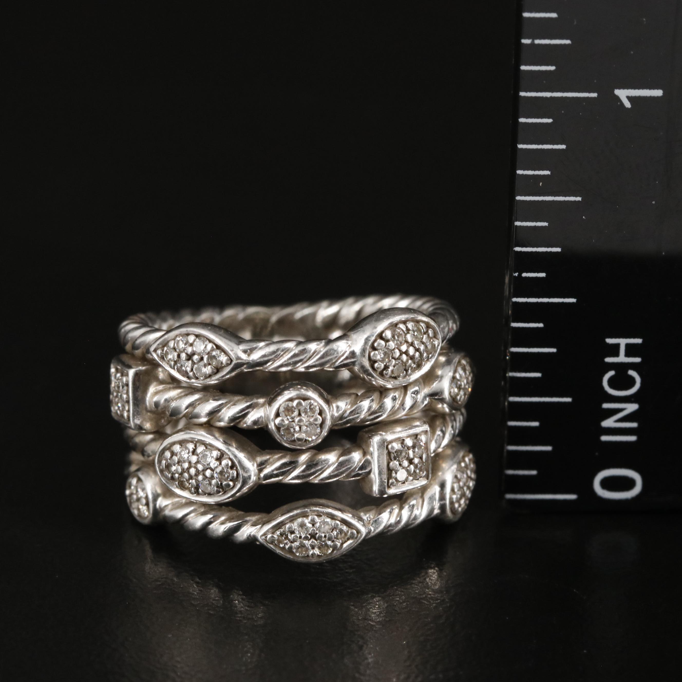 David Yurman Confetti Sterling and Diamond Ring