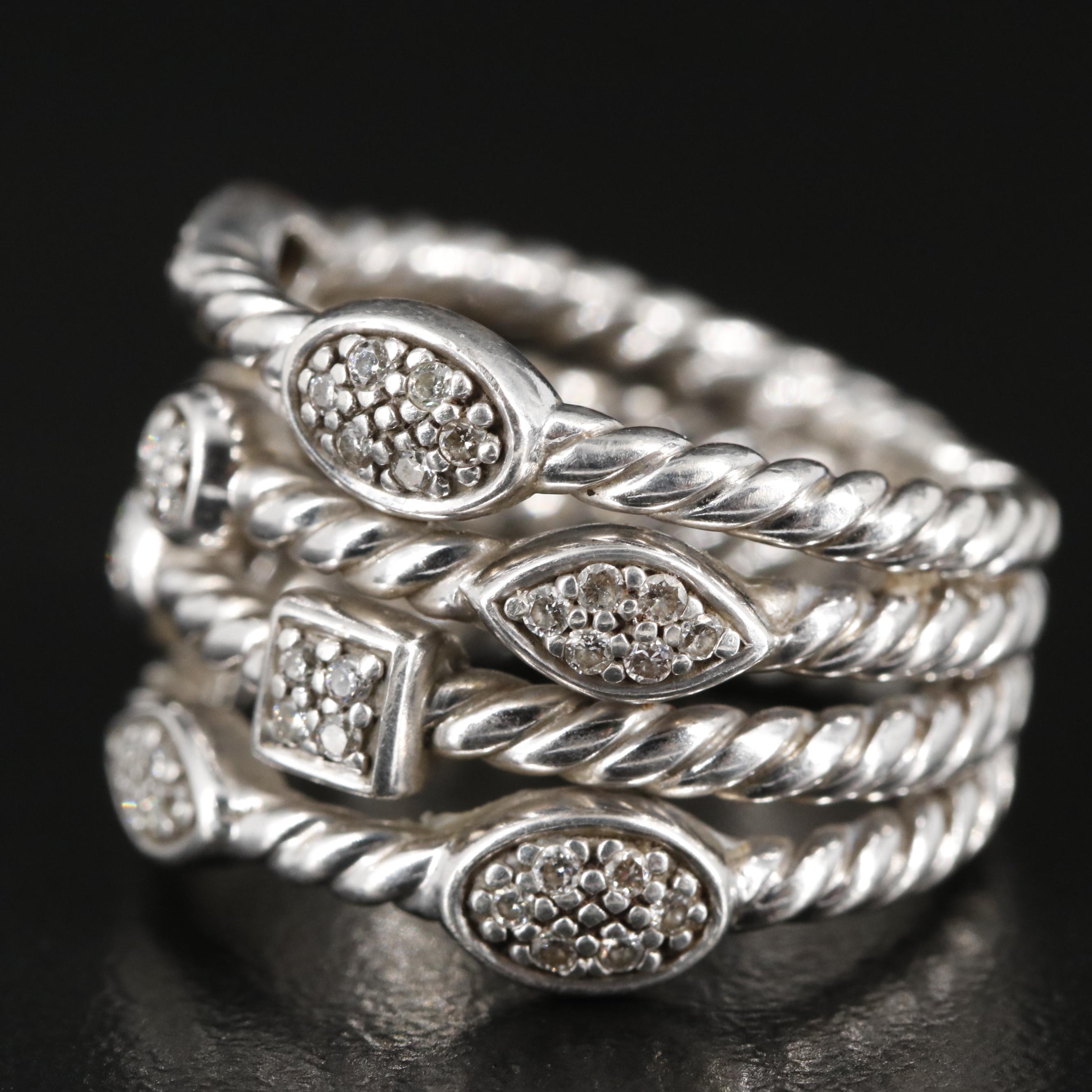 David Yurman Confetti Sterling and Diamond Ring