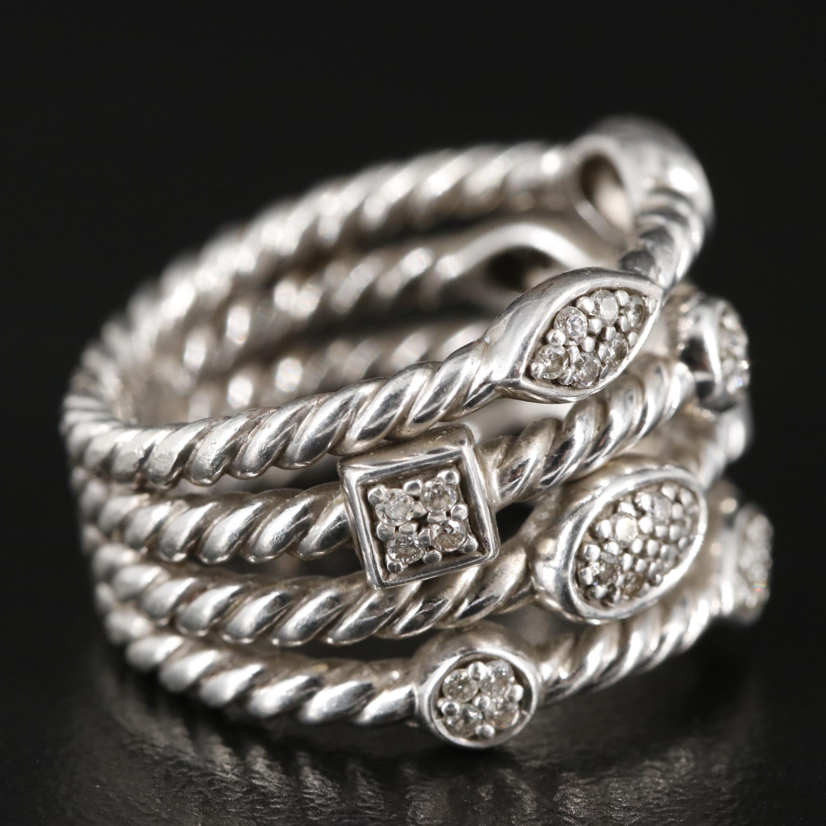David Yurman Confetti Sterling and Diamond Ring