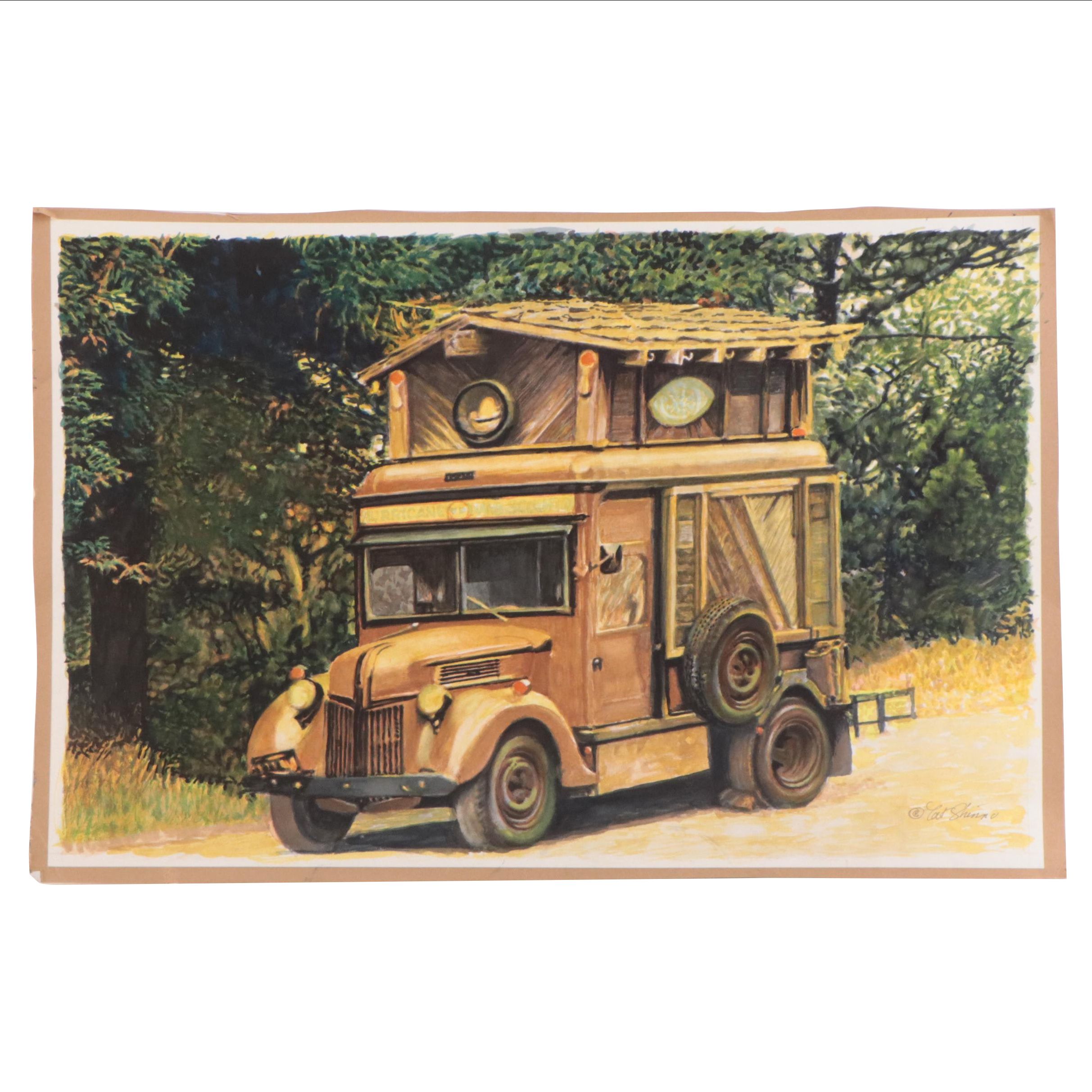 Tat Shinno Watercolor Painting "Gypsy Wagon," 1996 EBTH