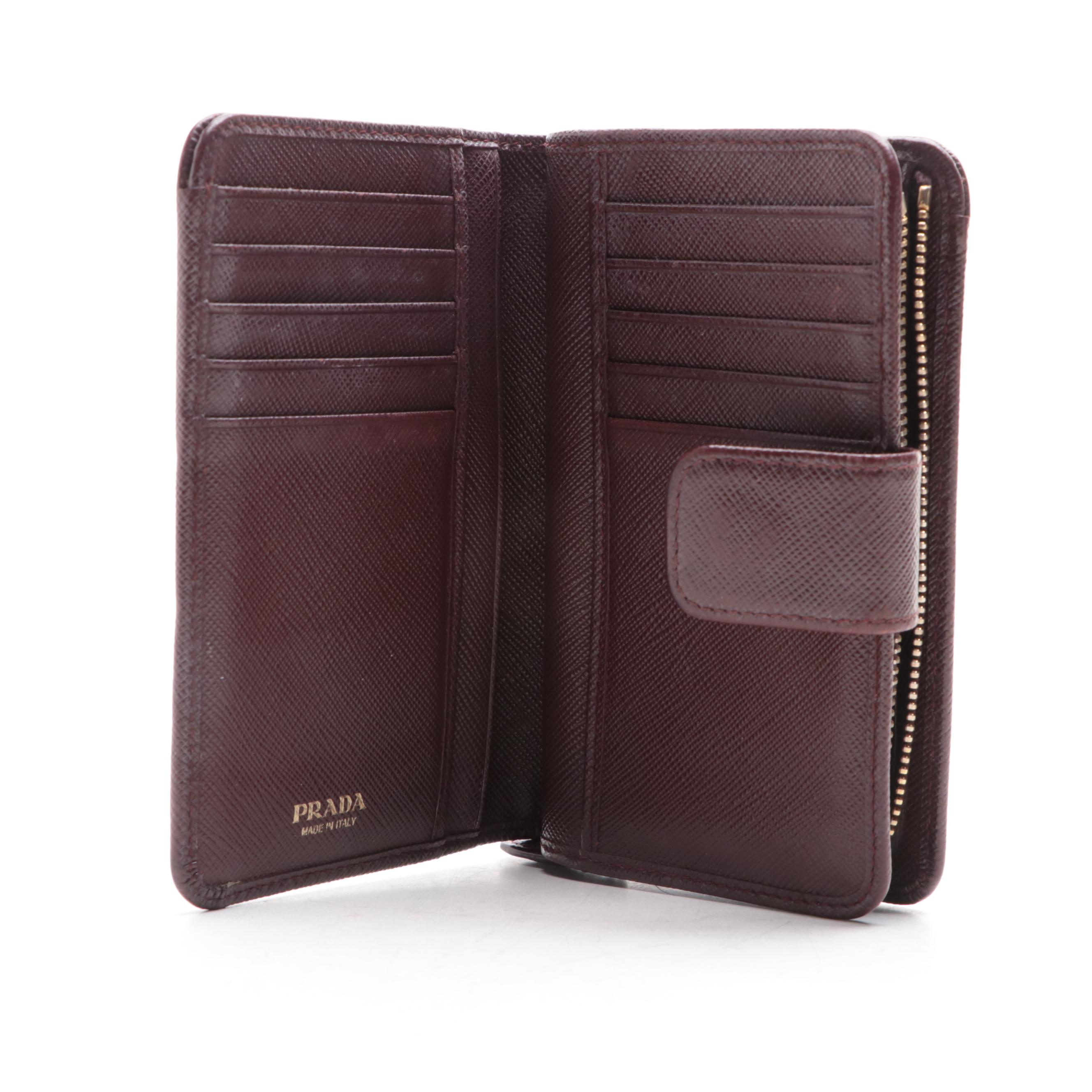 Prada Compact Bifold Wallet in Saffiano Leather