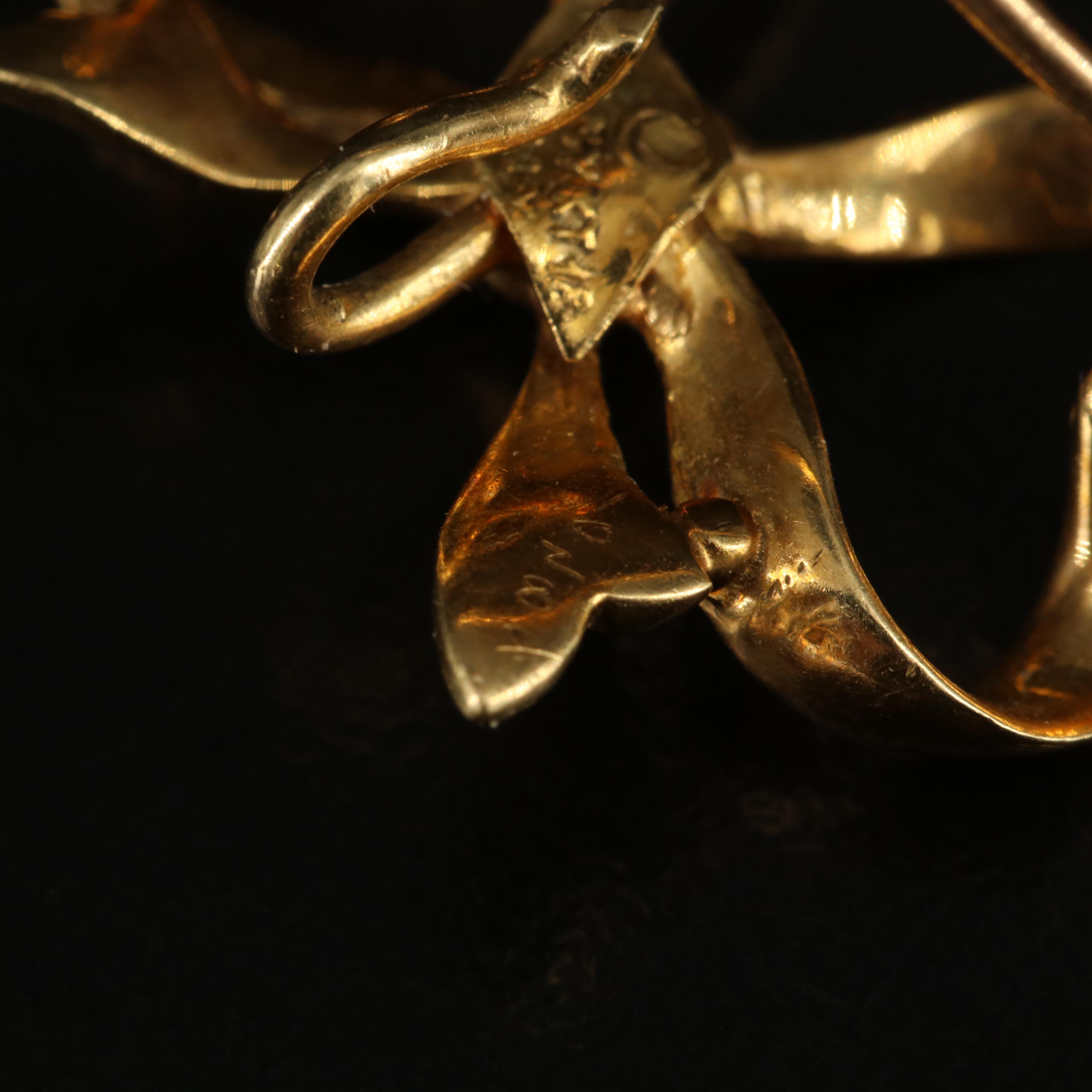 Tiffany & Co. 18K Bow Watch Pin, 19K and 10K Rose Gold Heart and Bow Pins