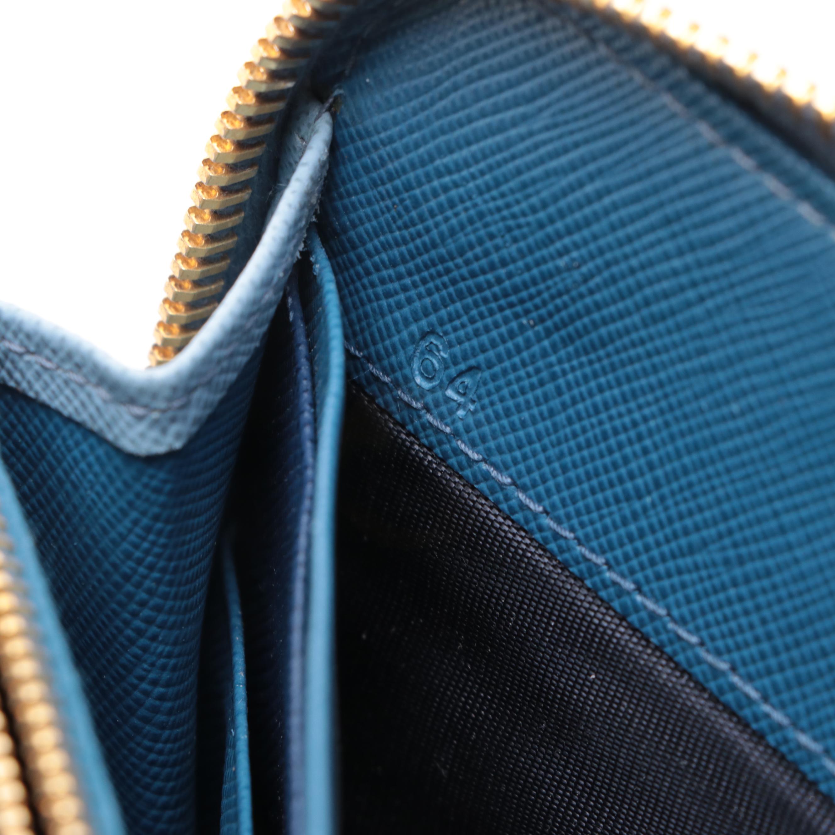 Prada Zip Around Continental Wallet in Saffiano Leather