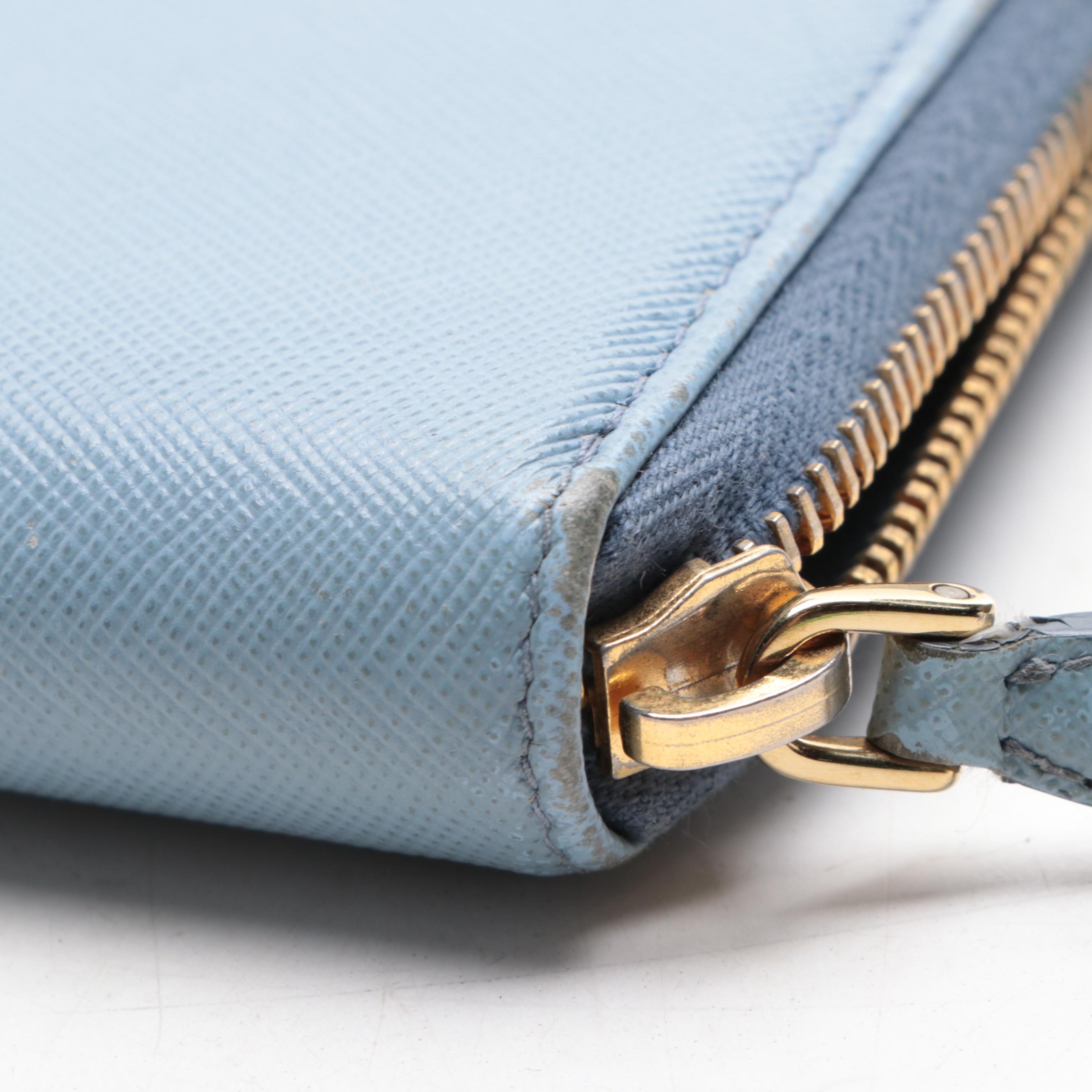 Prada Zip Around Continental Wallet in Saffiano Leather