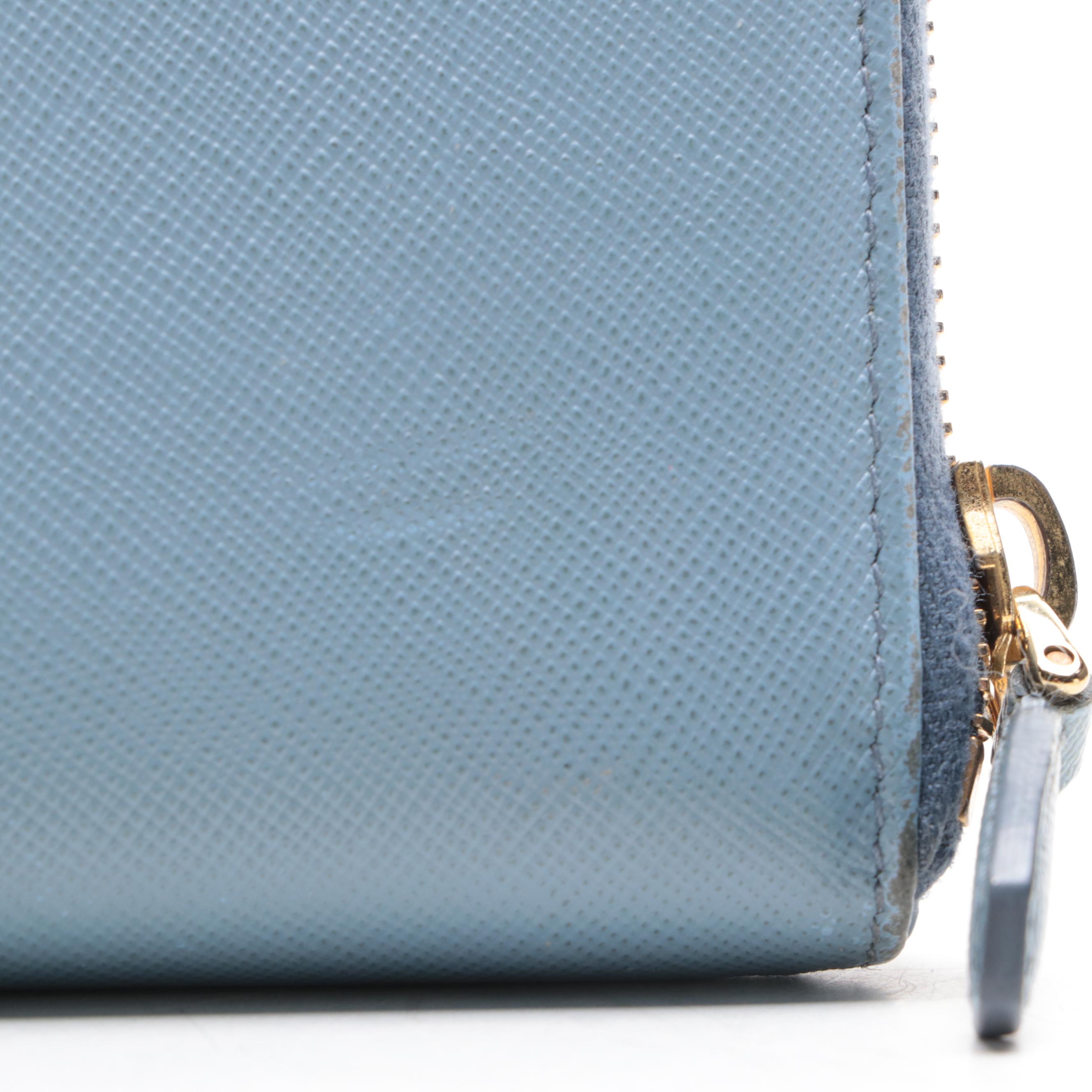 Prada Zip Around Continental Wallet in Saffiano Leather