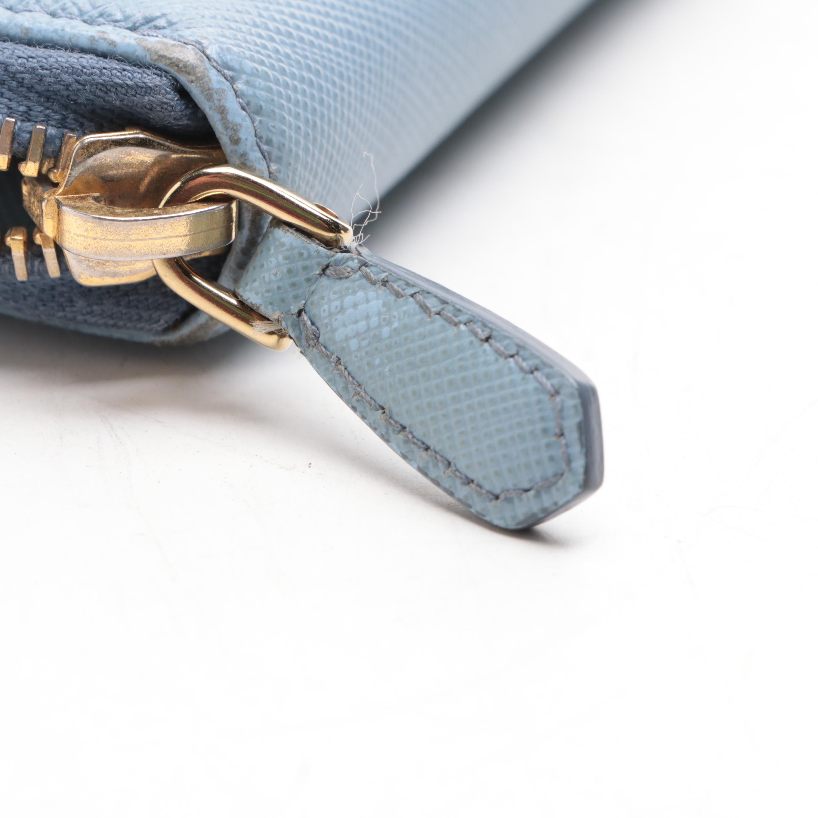 Prada Zip Around Continental Wallet in Saffiano Leather