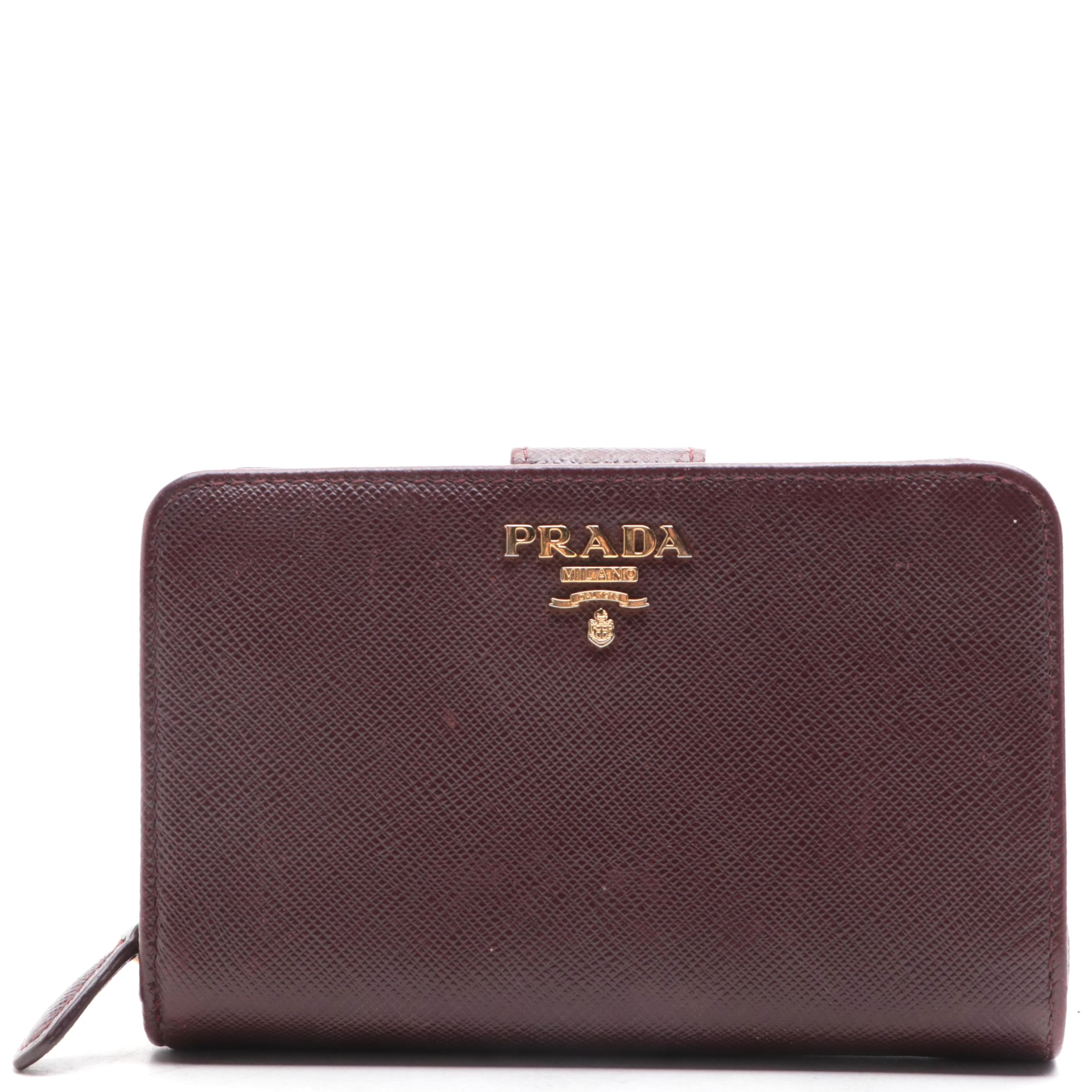 Prada Compact Bifold Wallet in Saffiano Leather