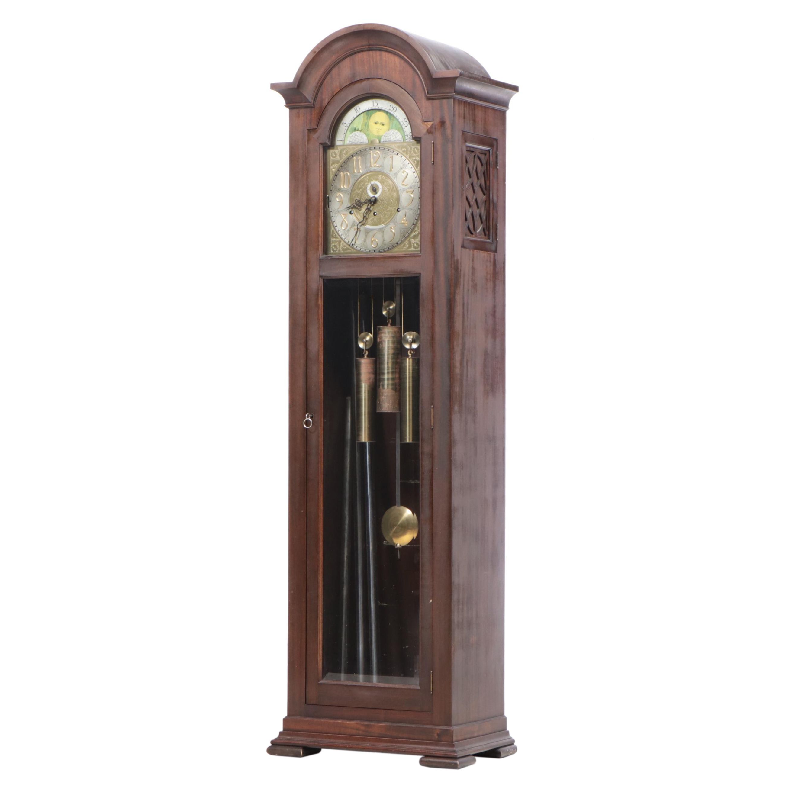 Colonial Mfg. Co. Mahogany Five-Tube Tall Case Clock, Early 20th Century
