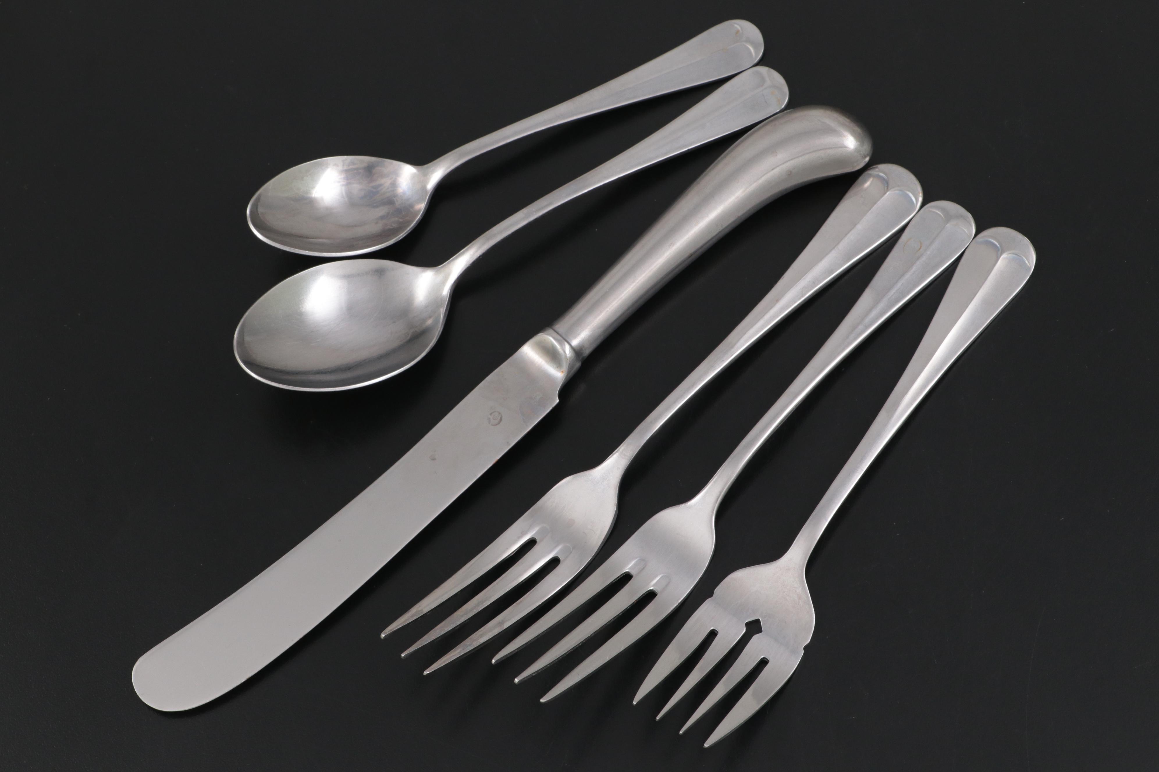 Oxford Hall Stainless Steel Flatware and Storage Chest, Mid to Late 20th Century