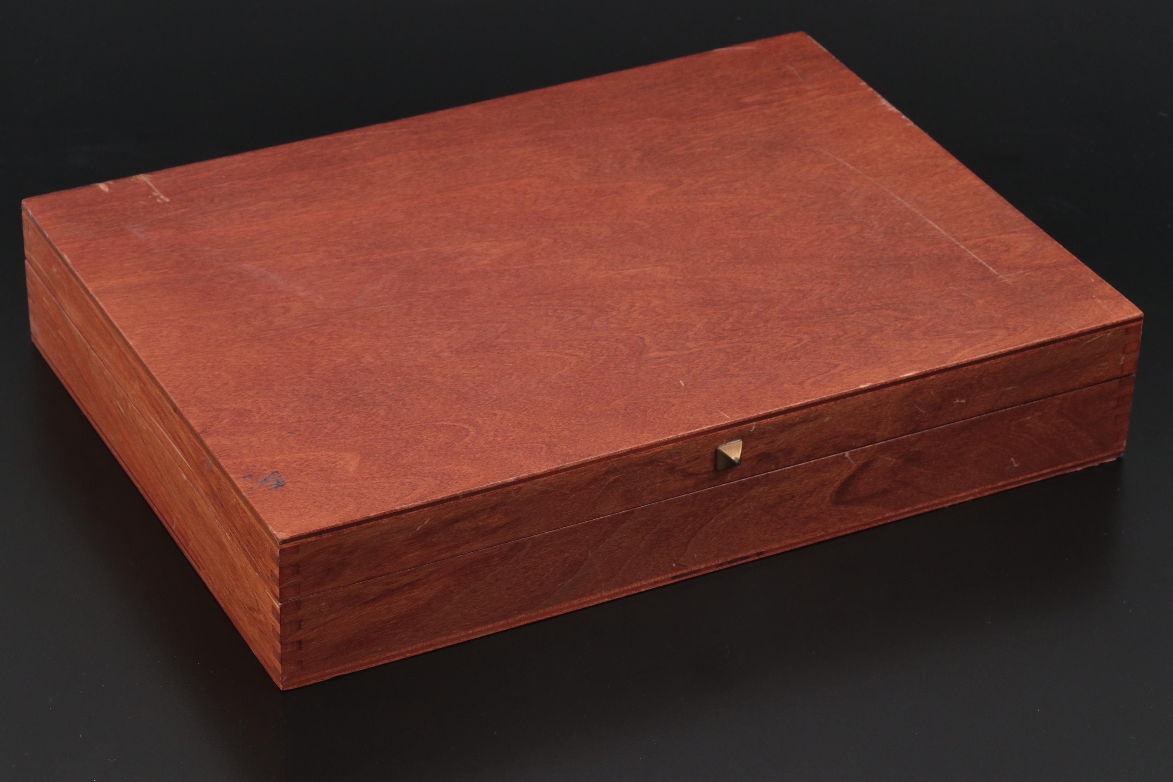 Oxford Hall Stainless Steel Flatware and Storage Chest, Mid to Late 20th Century